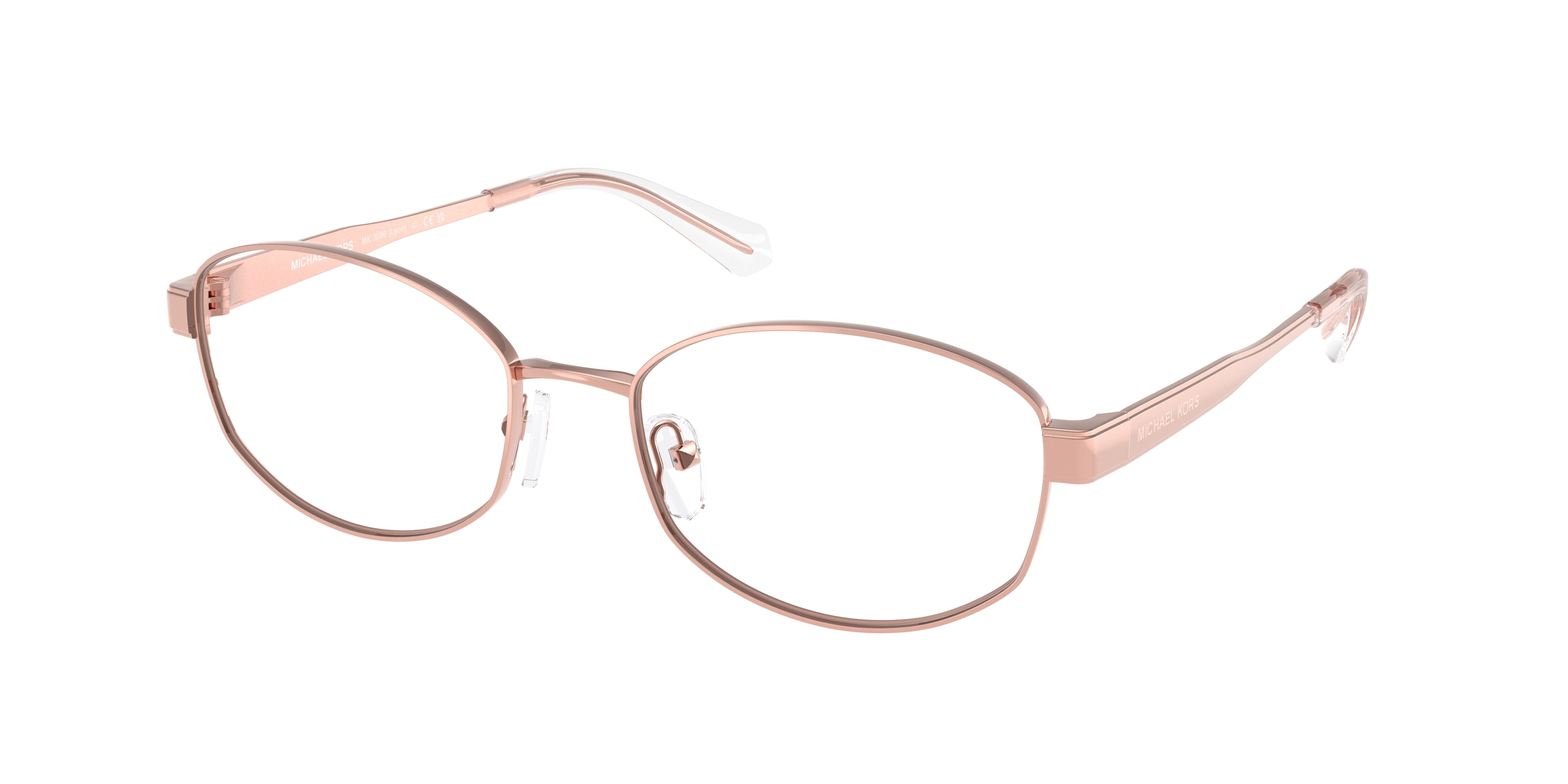 Michael Kors LYON MK3086 Oval Eyeglasses 1108-Rose Gold 55-140-18 - Color Map Gold