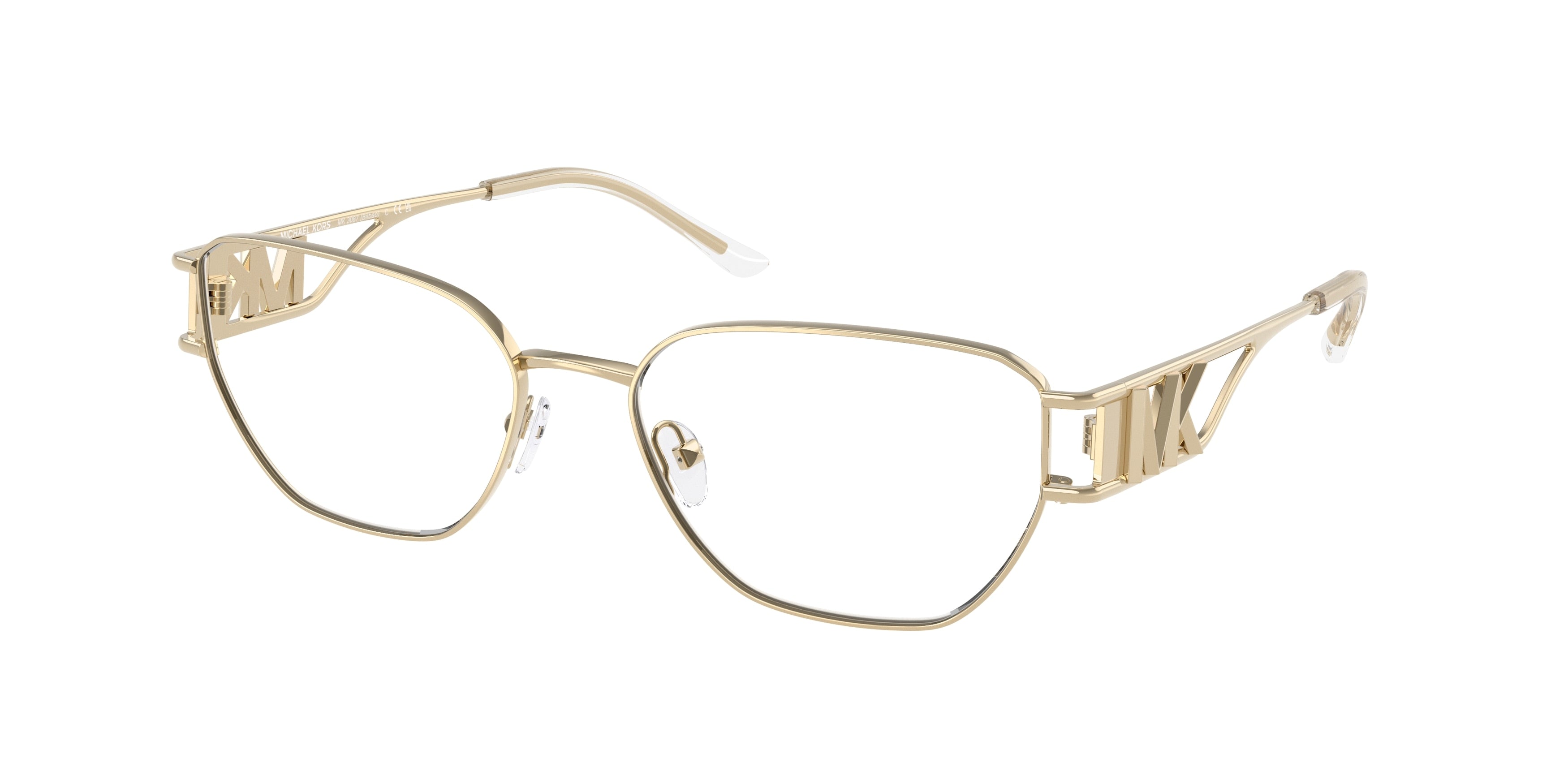 Michael Kors BILBAO MK3087 Irregular Eyeglasses 1014-Light Gold 55-140-17 - Color Map Gold