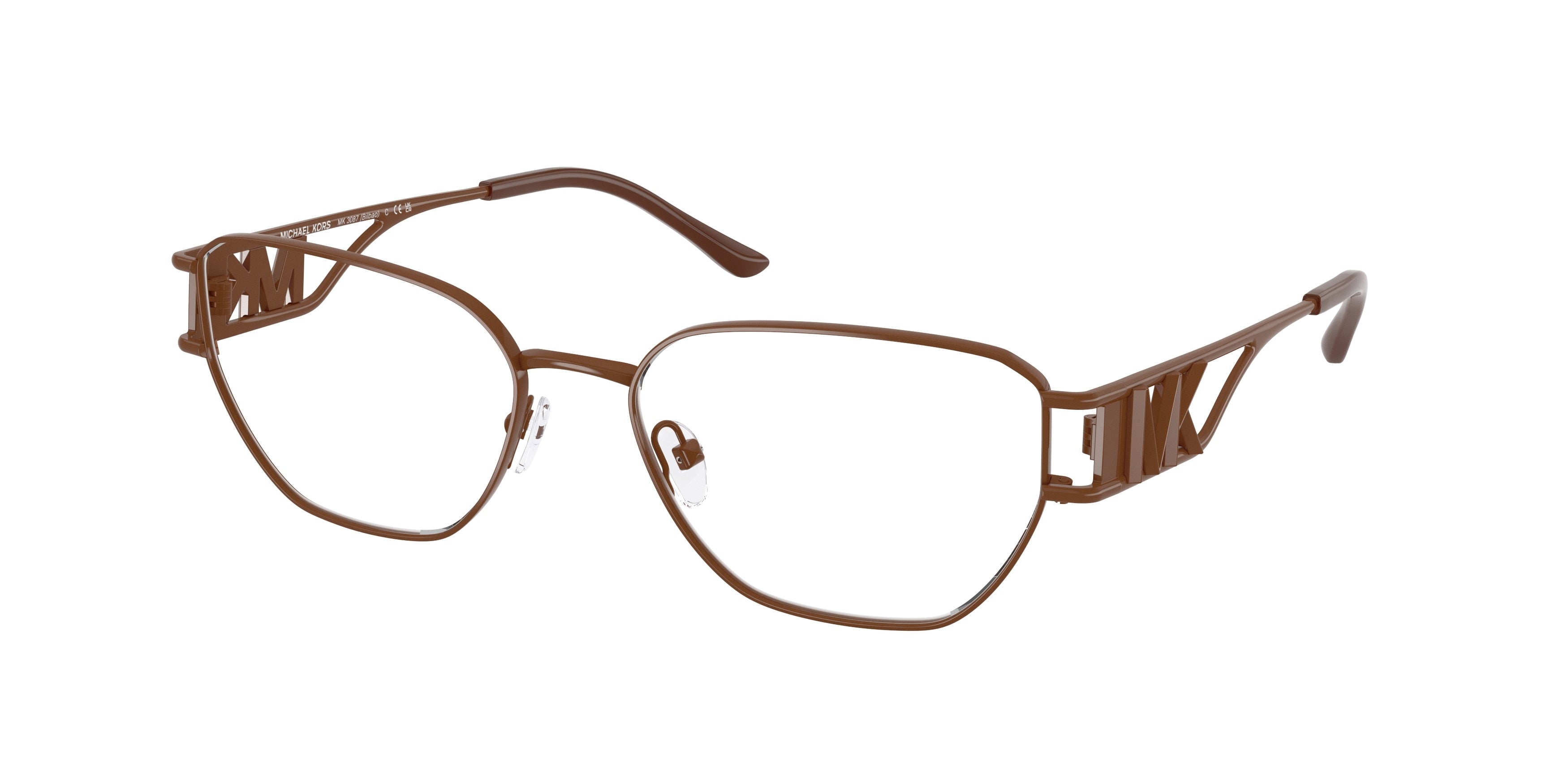 Michael Kors BILBAO MK3087 Irregular Eyeglasses 1902-Nutmeg 55-140-17 - Color Map Brown