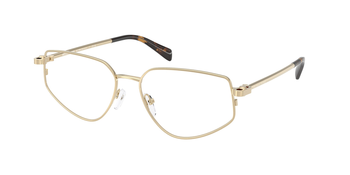 Michael Kors MENDOZA MK3088 Irregular Eyeglasses 1014-Light Gold Shiny 56-140-16 - Color Map Gold