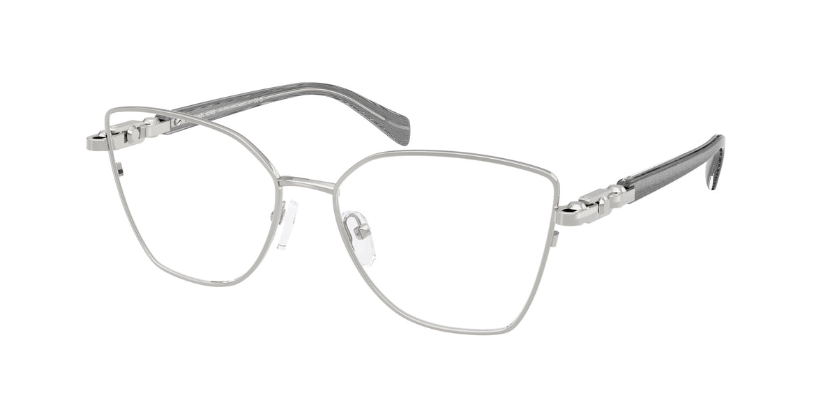 Michael Kors NIKKI BEACH MK3090 Butterfly Eyeglasses 1903-Silver Shiny 55-140-16 - Color Map Silver
