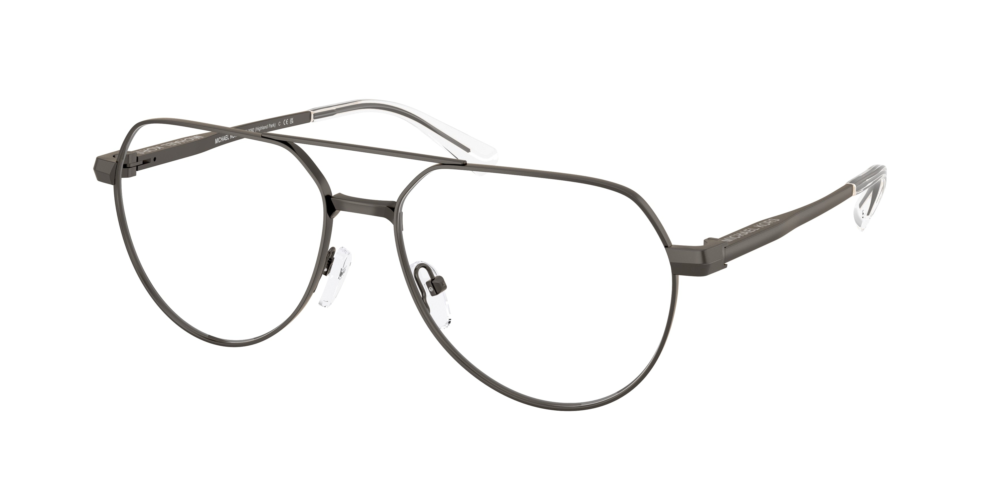 Michael Kors HIGHLAND PARK MK3092 Pilot Eyeglasses  1002-Matte Gunmetal 57-145-16 - Color Map Grey