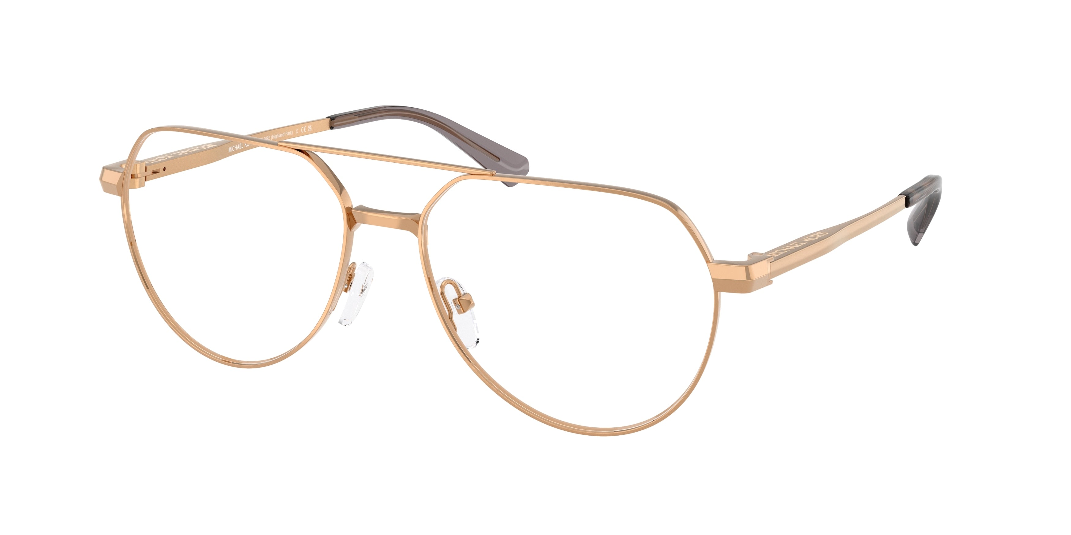 Michael Kors HIGHLAND PARK MK3092 Pilot Eyeglasses 1899-Beige Gold 57-145-16 - Color Map Bronze
