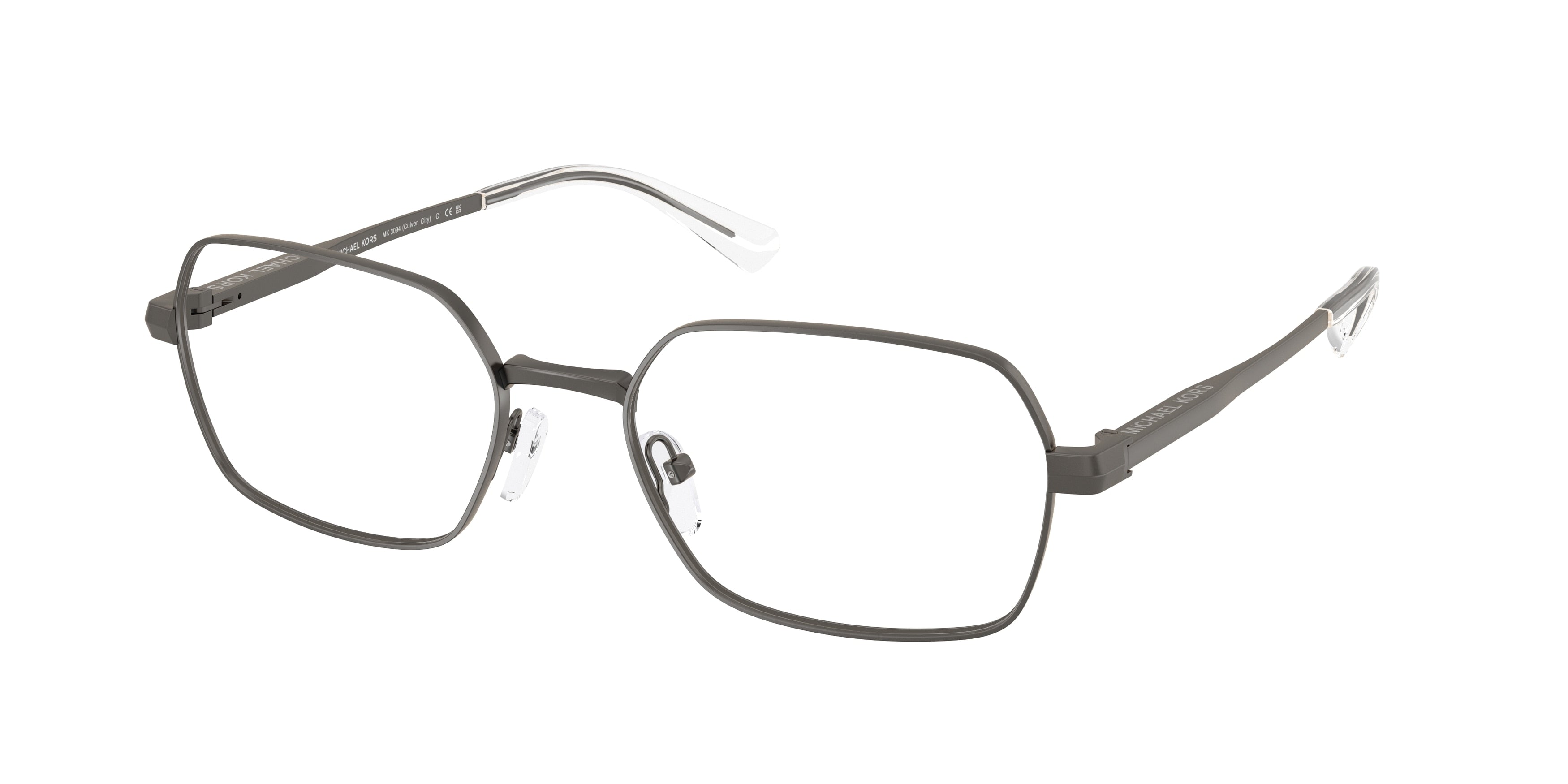 Michael Kors CULVER CITY MK3094 Square Eyeglasses 1002-Matte Gunmetal 56-145-19 - Color Map Grey