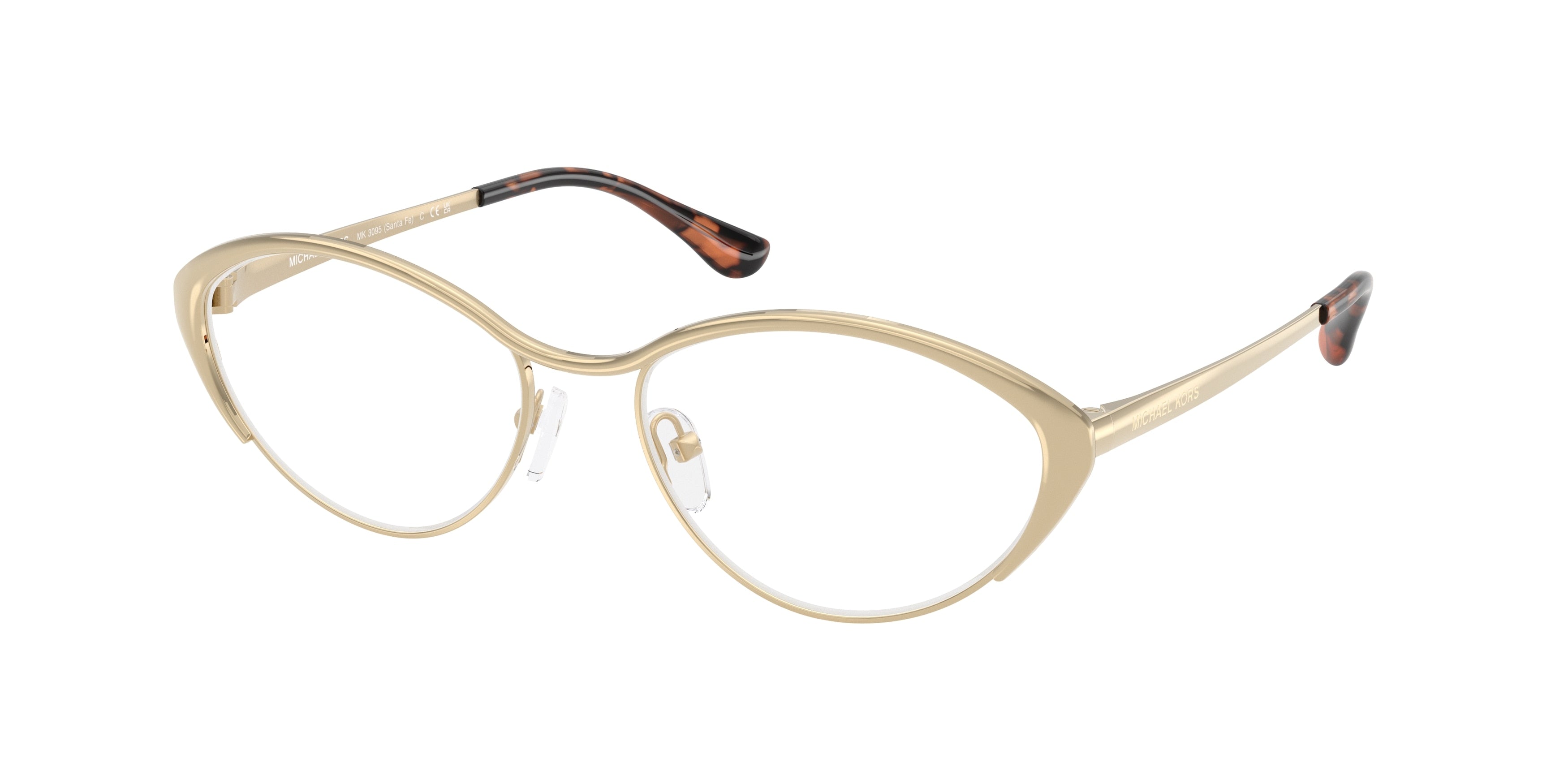 Michael Kors SANTA FE MK3095 Oval Eyeglasses  1014-Light Gold 55-140-17 - Color Map Gold