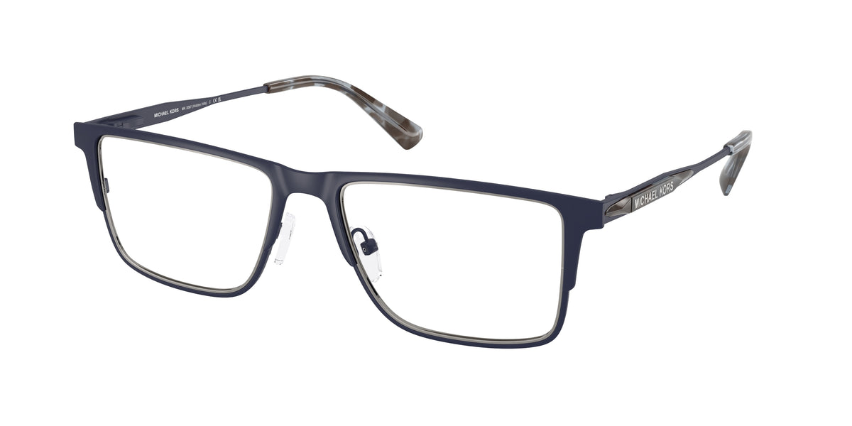 Michael Kors HIDDEN HILLS MK3097 Rectangle Eyeglasses 1207-Matte Navy 55-145-18 - Color Map Blue