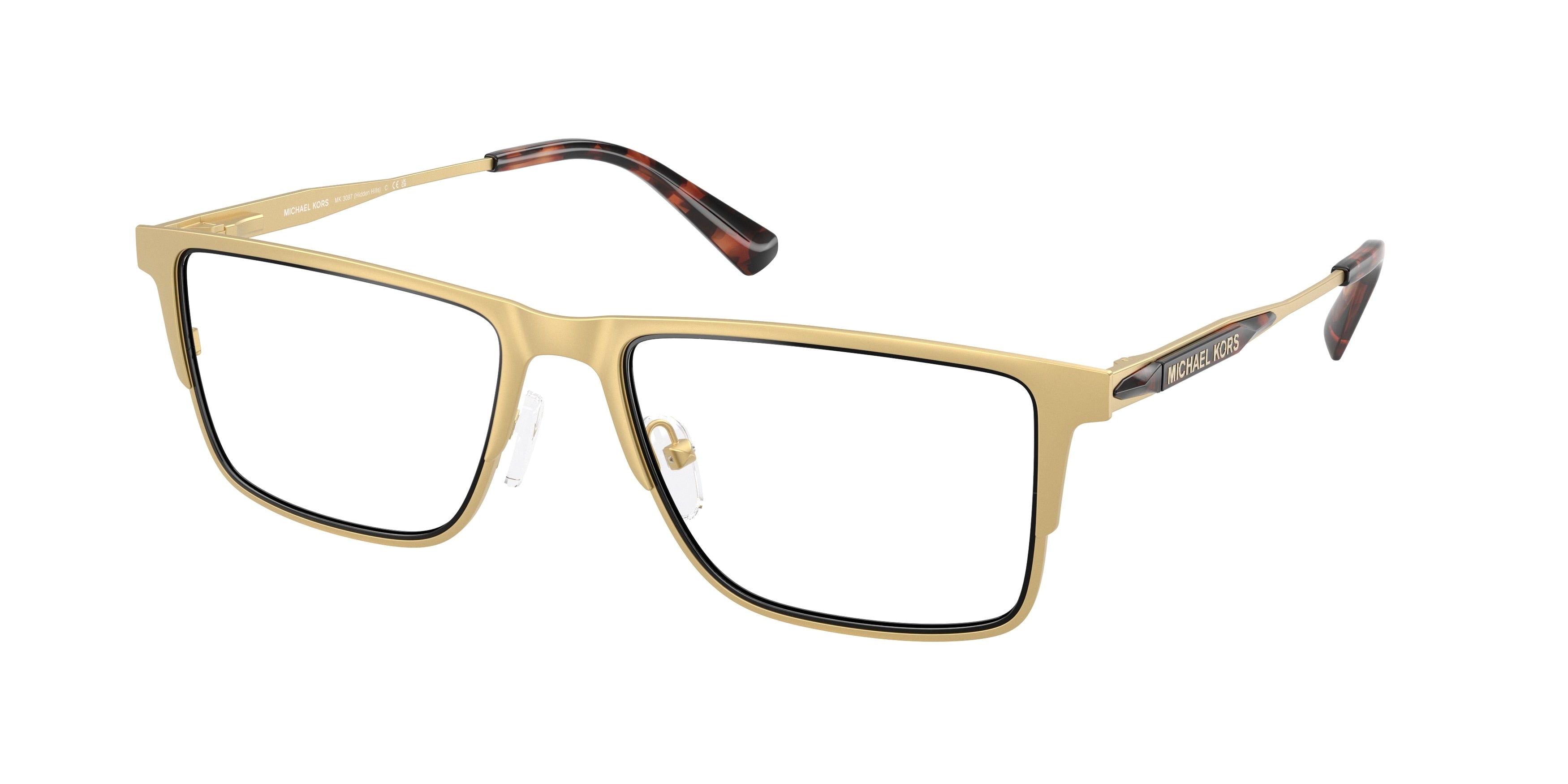 Michael Kors HIDDEN HILLS MK3097 Rectangle Eyeglasses  1908-Yellow Gold 55-145-18 - Color Map Yellow