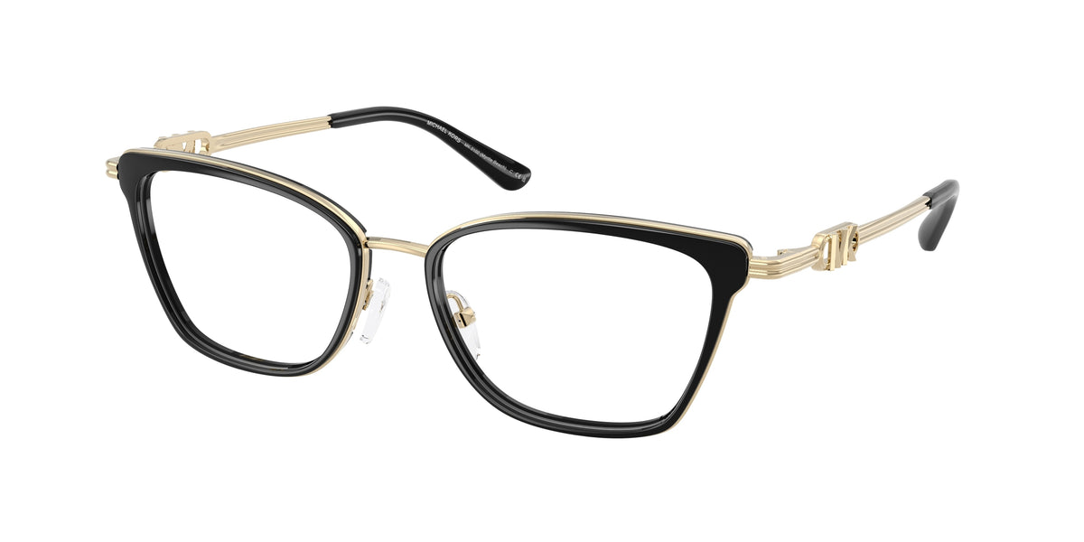 Michael Kors MYRTLE BEACH MK3102 Rectangle Eyeglasses 3005-Black 54-140-17 - Color Map Black