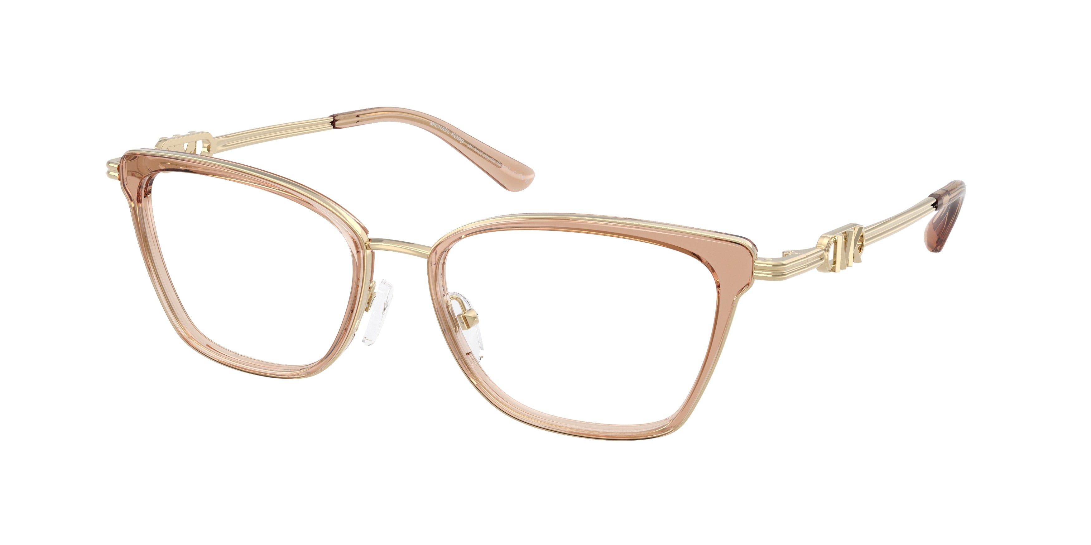 Michael Kors MYRTLE BEACH MK3102 Rectangle Eyeglasses 4051-Light Brown 54-140-17 - Color Map Brown