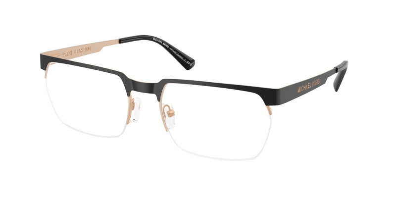Michael Kors ZAMBIA MK3106 Rectangle Eyeglasses 1005-Black Matte 58-145-19 - Color Map Black