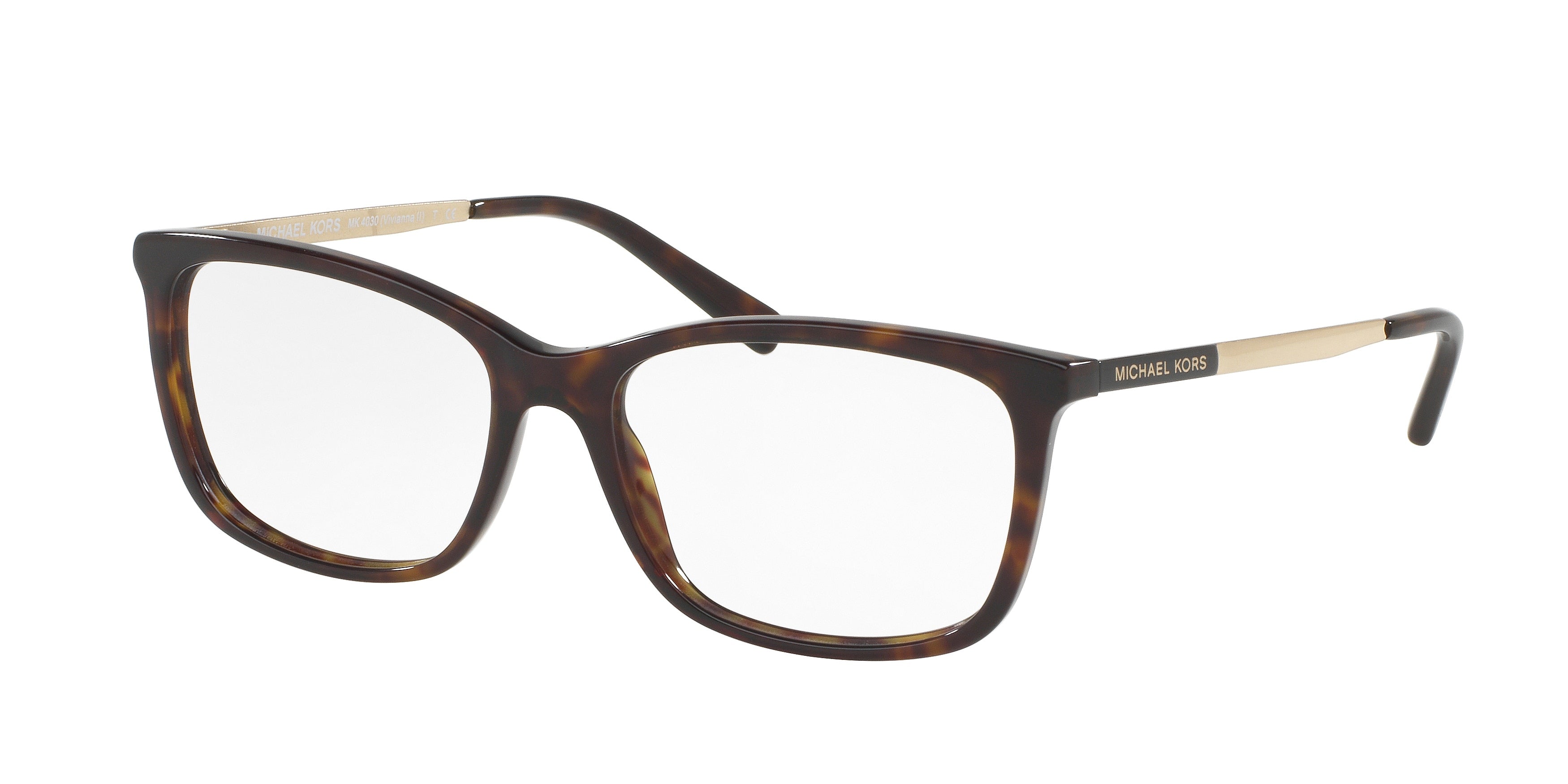 Michael Kors VIVIANNA II MK4030 Rectangle Eyeglasses 3106-Dark Tortoise 54-135-16 - Color Map Tortoise