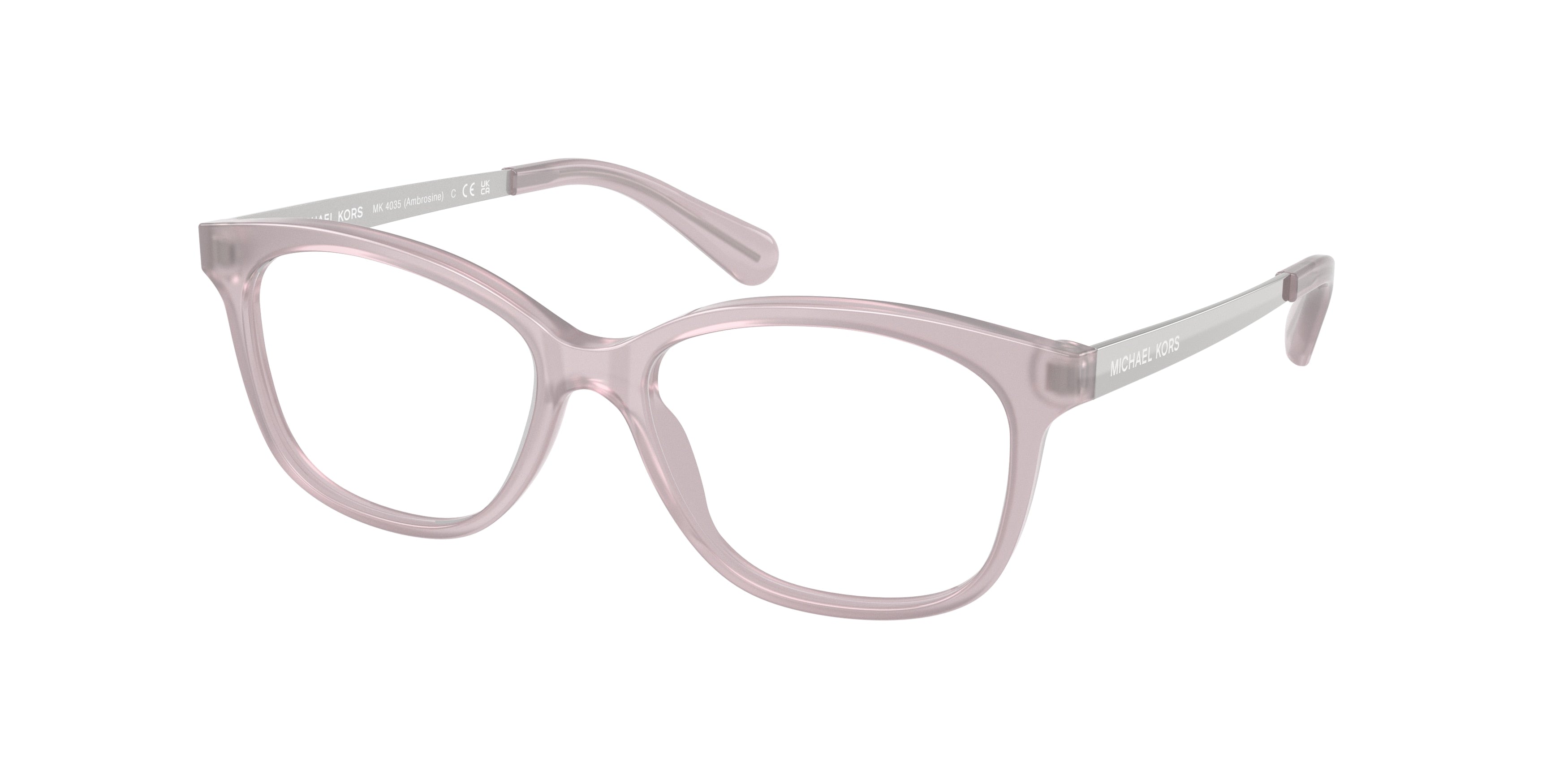 Michael Kors AMBROSINE MK4035 Rectangle Eyeglasses  4005-Light Iris 53-135-15 - Color Map Violet