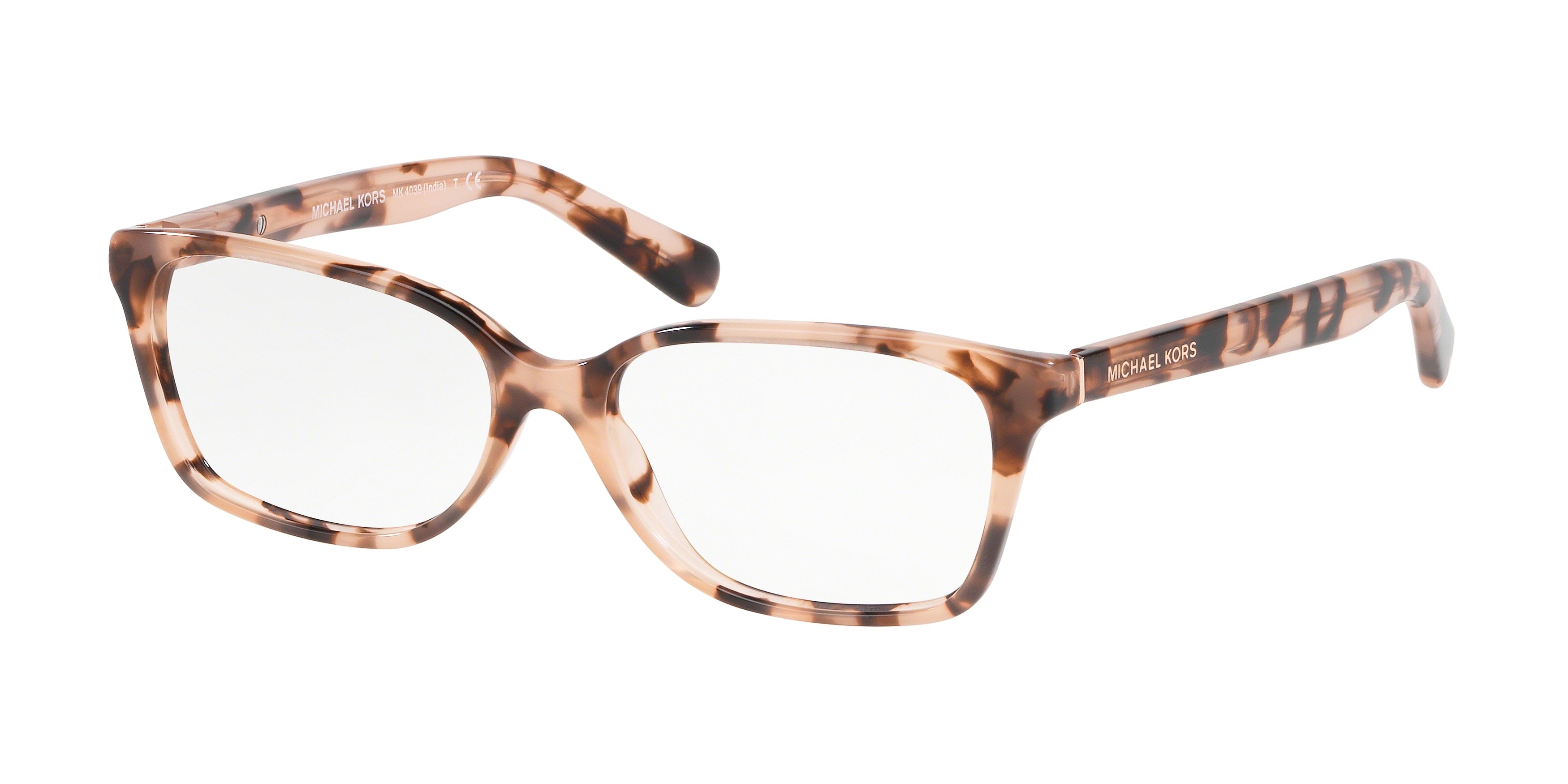 Michael Kors INDIA MK4039 Rectangle Eyeglasses 3026-Pink Tortoise 54-135-15 - Color Map Tortoise