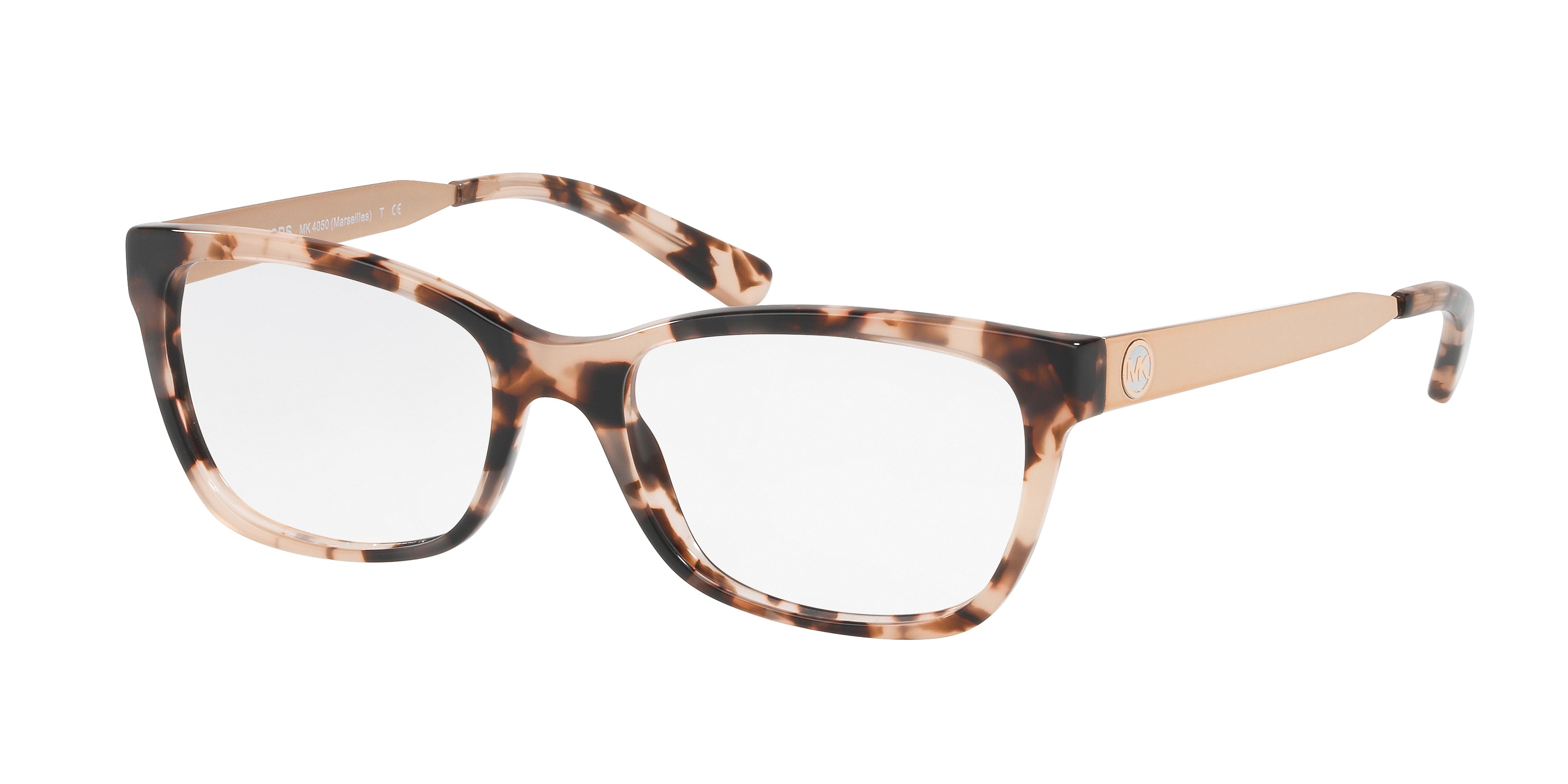 Michael Kors MARSEILLES MK4050 Square Eyeglasses 3162-Pink Tortoise 53-140-17 - Color Map Tortoise