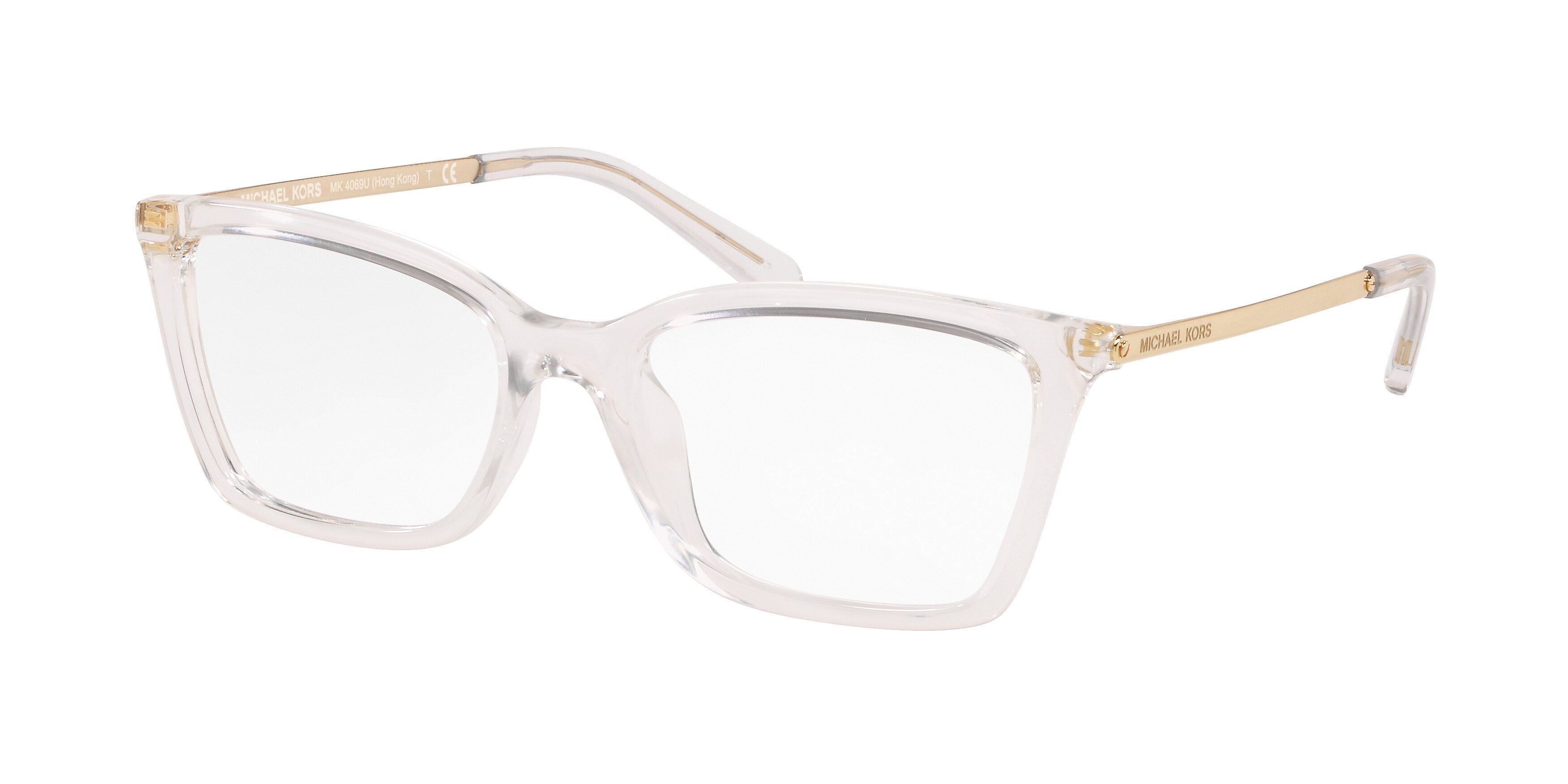 Michael Kors HONG KONG MK4069U Square Eyeglasses 3050-Clear 52-140-17 - Color Map Transparent