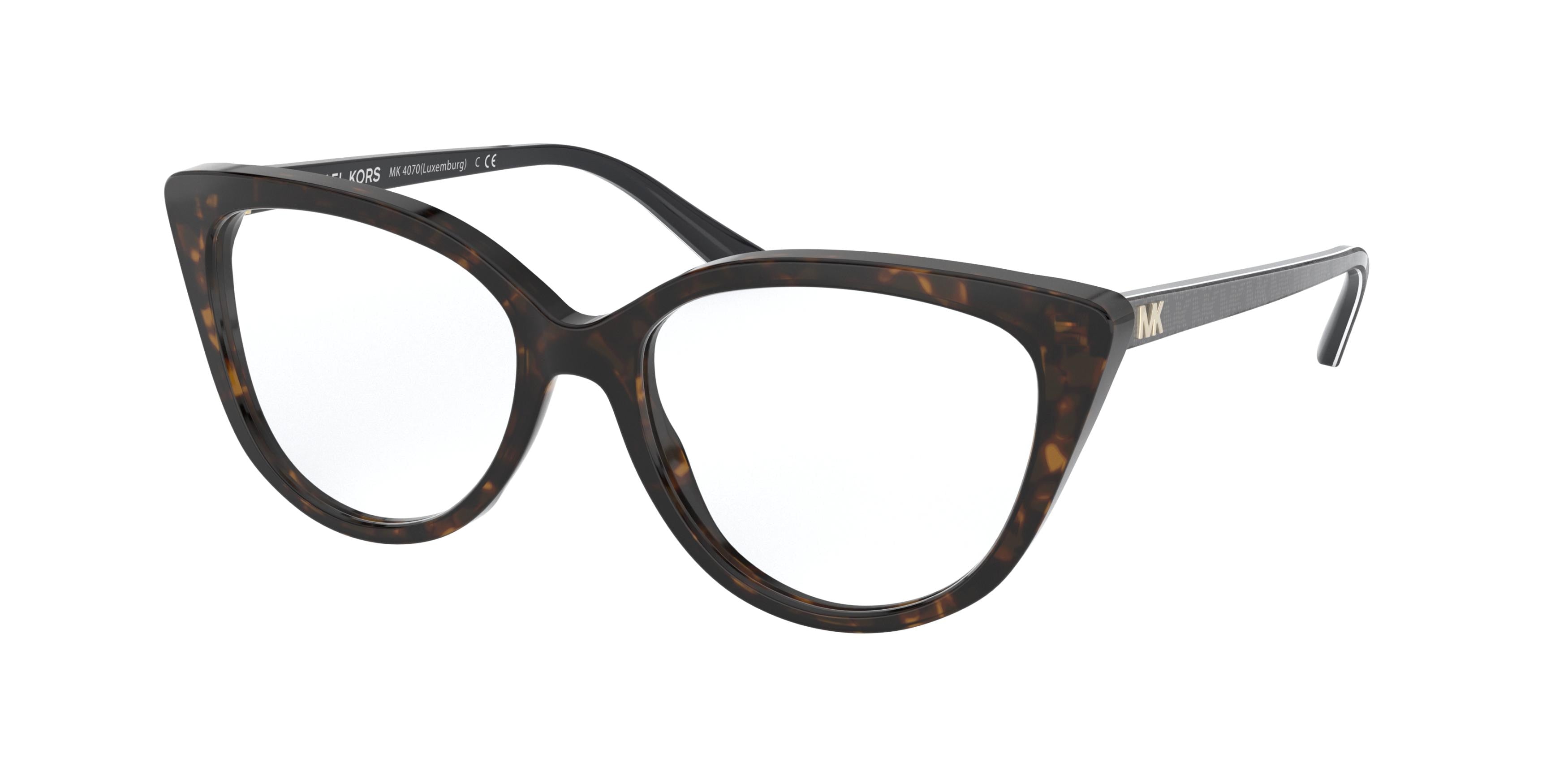Michael Kors LUXEMBURG MK4070 Cat Eye Eyeglasses 3006-Dark Tortoise 54-140-17 - Color Map Tortoise