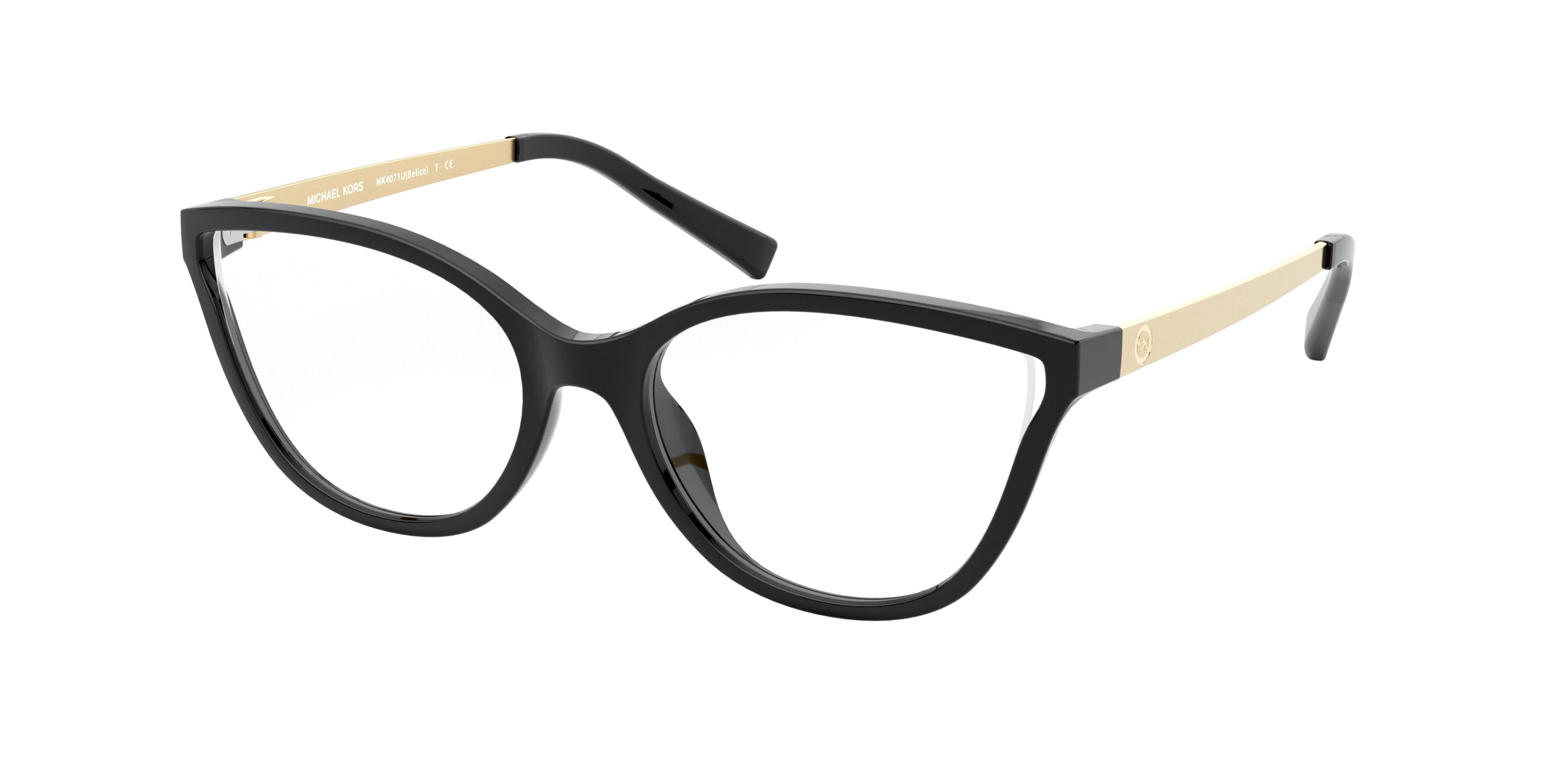 Michael Kors BELIZE MK4071U Cat Eye Eyeglasses 3332-Black 53-135-17 - Color Map Black