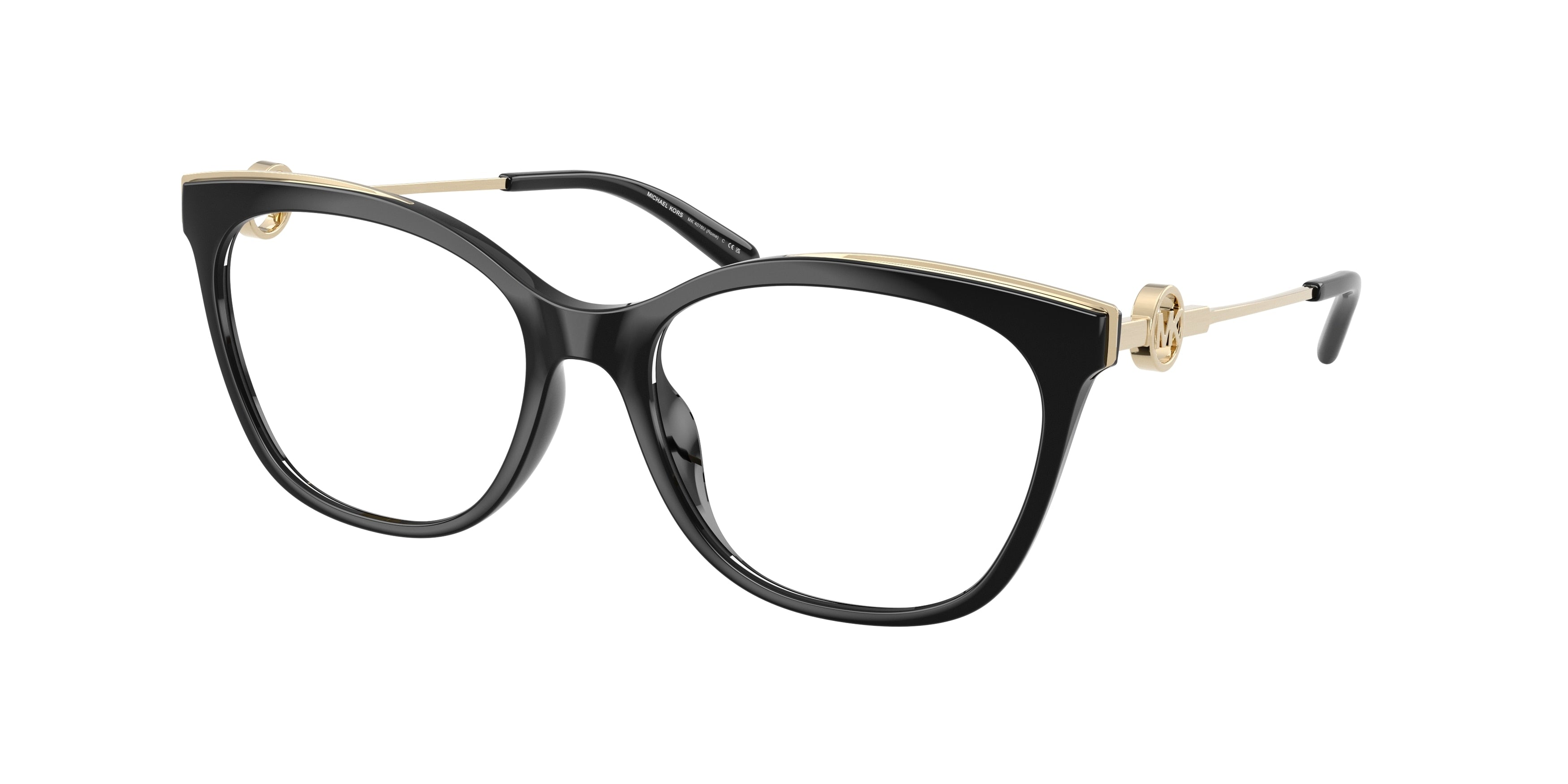 Michael Kors ROME MK4076U Square Eyeglasses 3332-Black 54-140-17 - Color Map Black