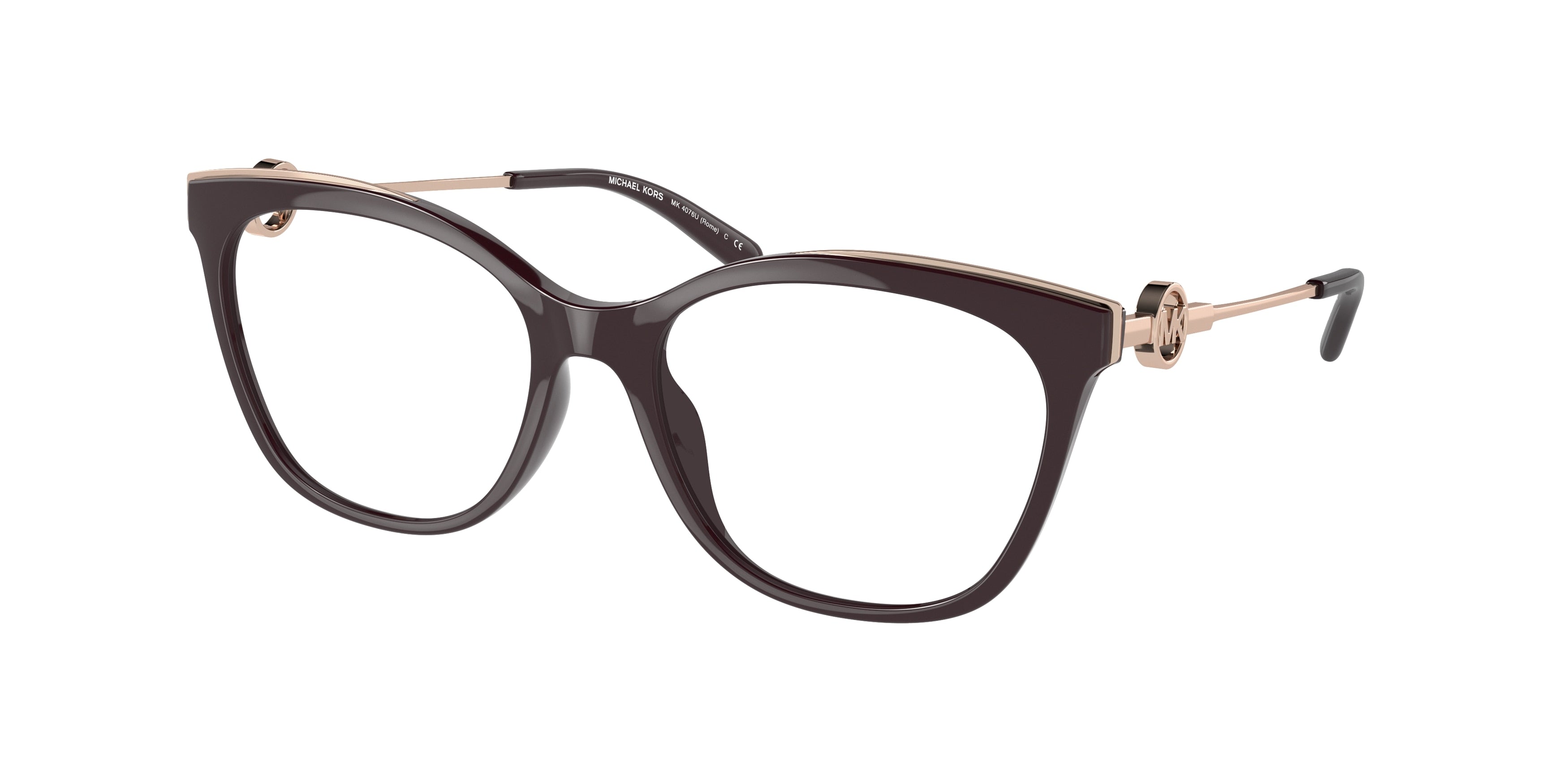 Michael Kors ROME MK4076U Square Eyeglasses 3344-Brown 54-140-17 - Color Map Brown