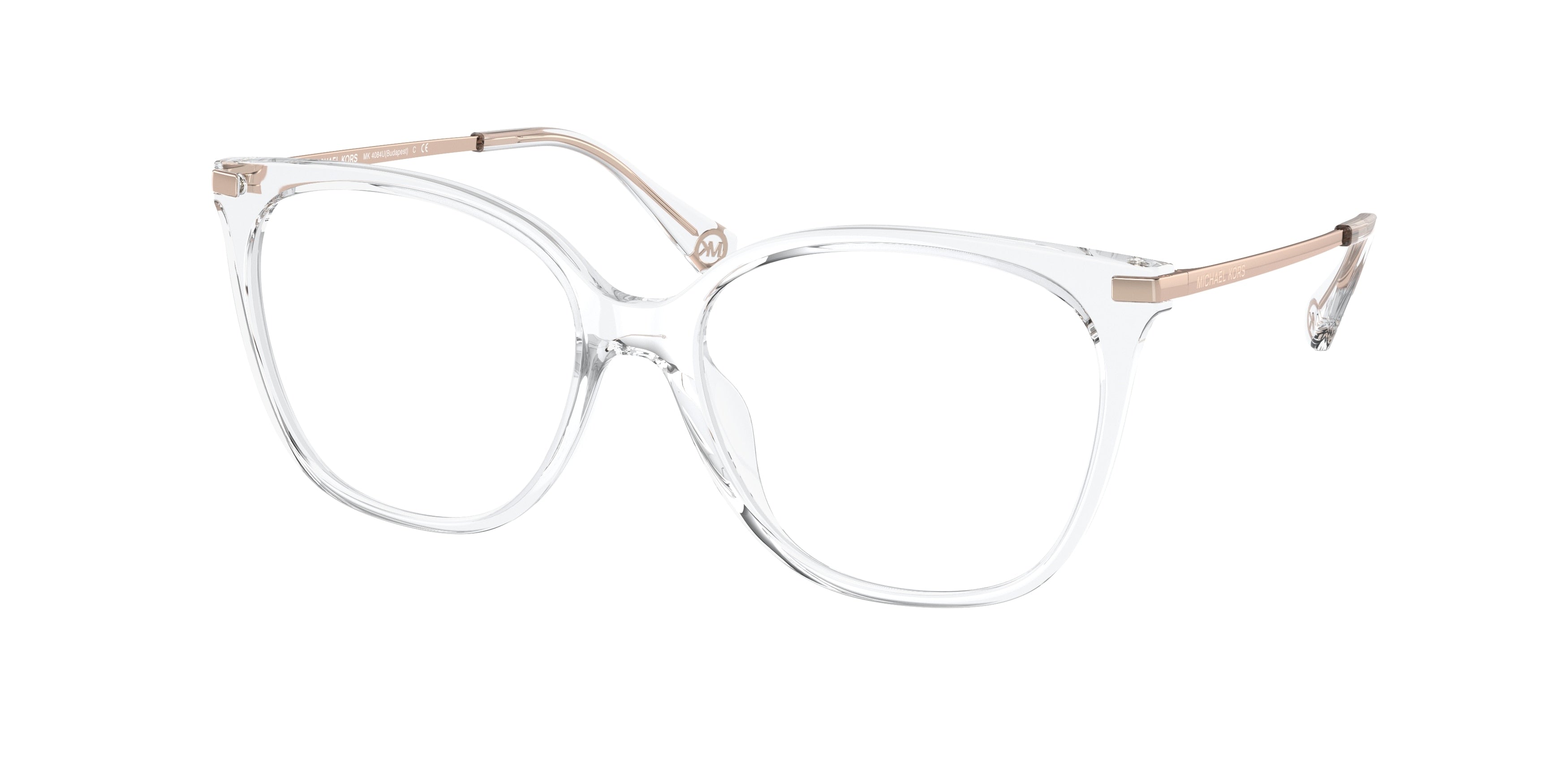 Michael Kors BUDAPEST MK4084U Square Eyeglasses  3015-Clear 54-140-16 - Color Map Transparent