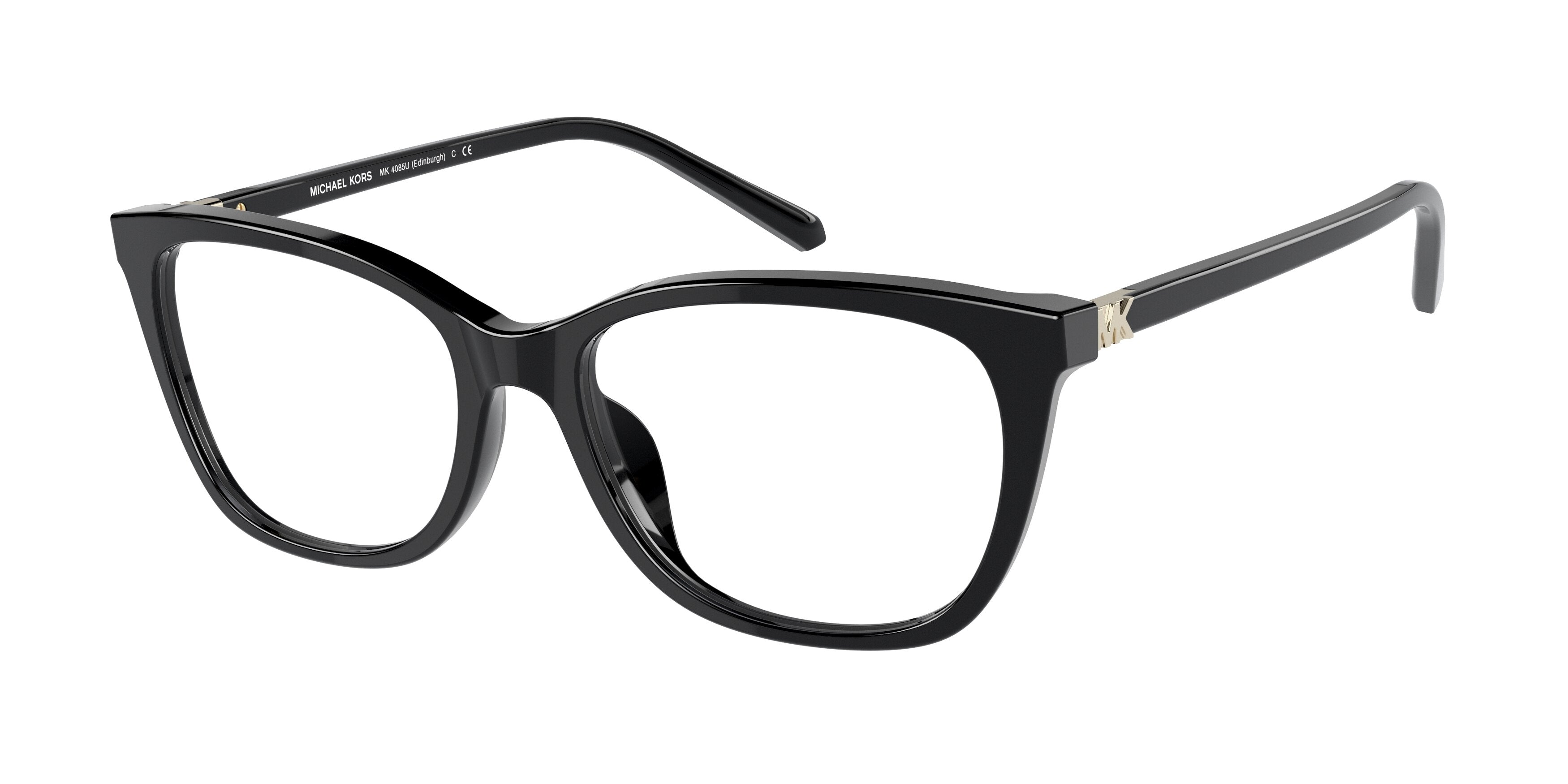 Michael Kors EDINBURGH MK4085U Rectangle Eyeglasses 3005-Bio Black 54-140-17 - Color Map Black