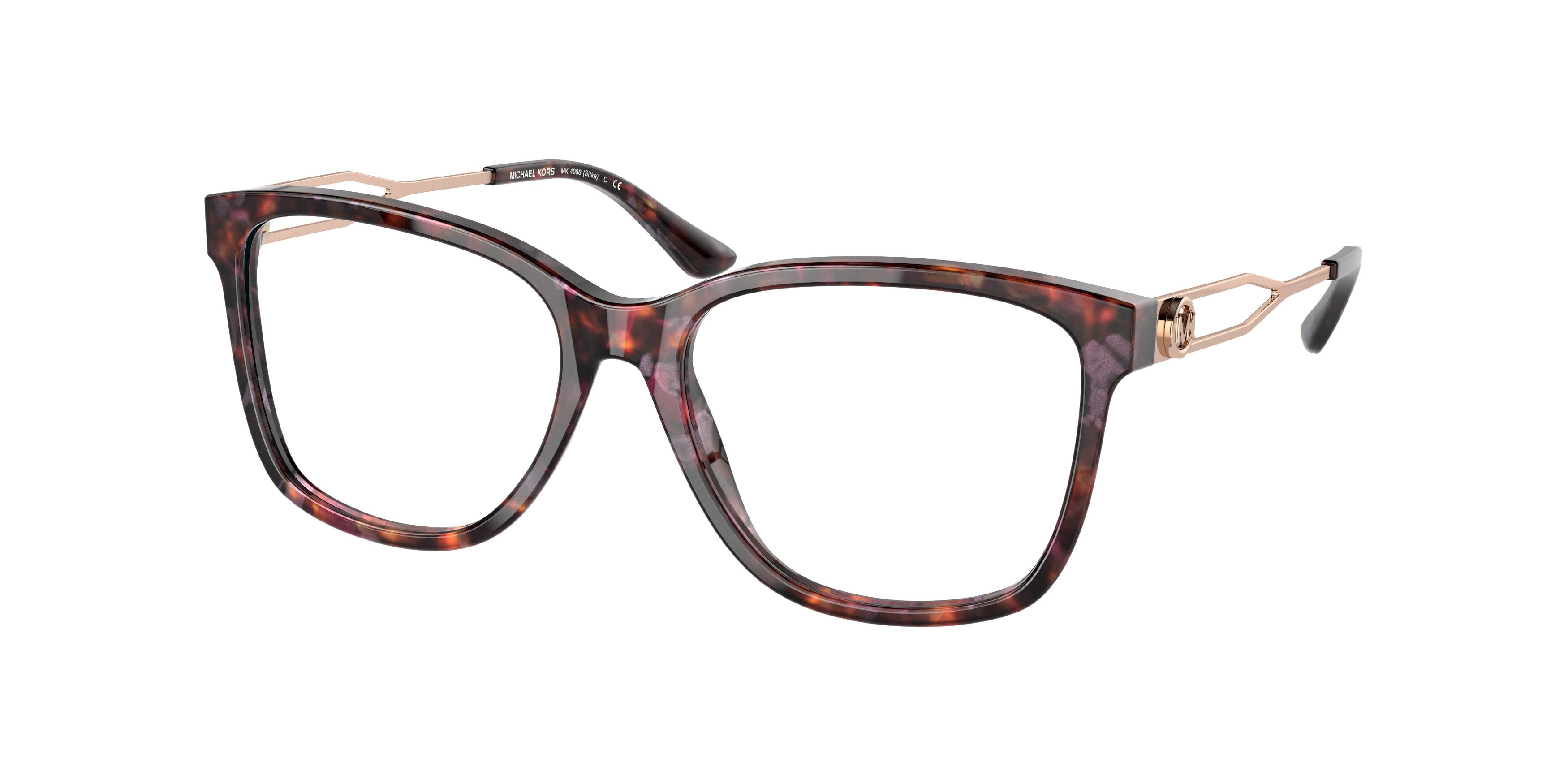 Michael Kors SITKA MK4088 Square Eyeglasses 3099-Pink Tortoise 53-140-16 - Color Map Tortoise