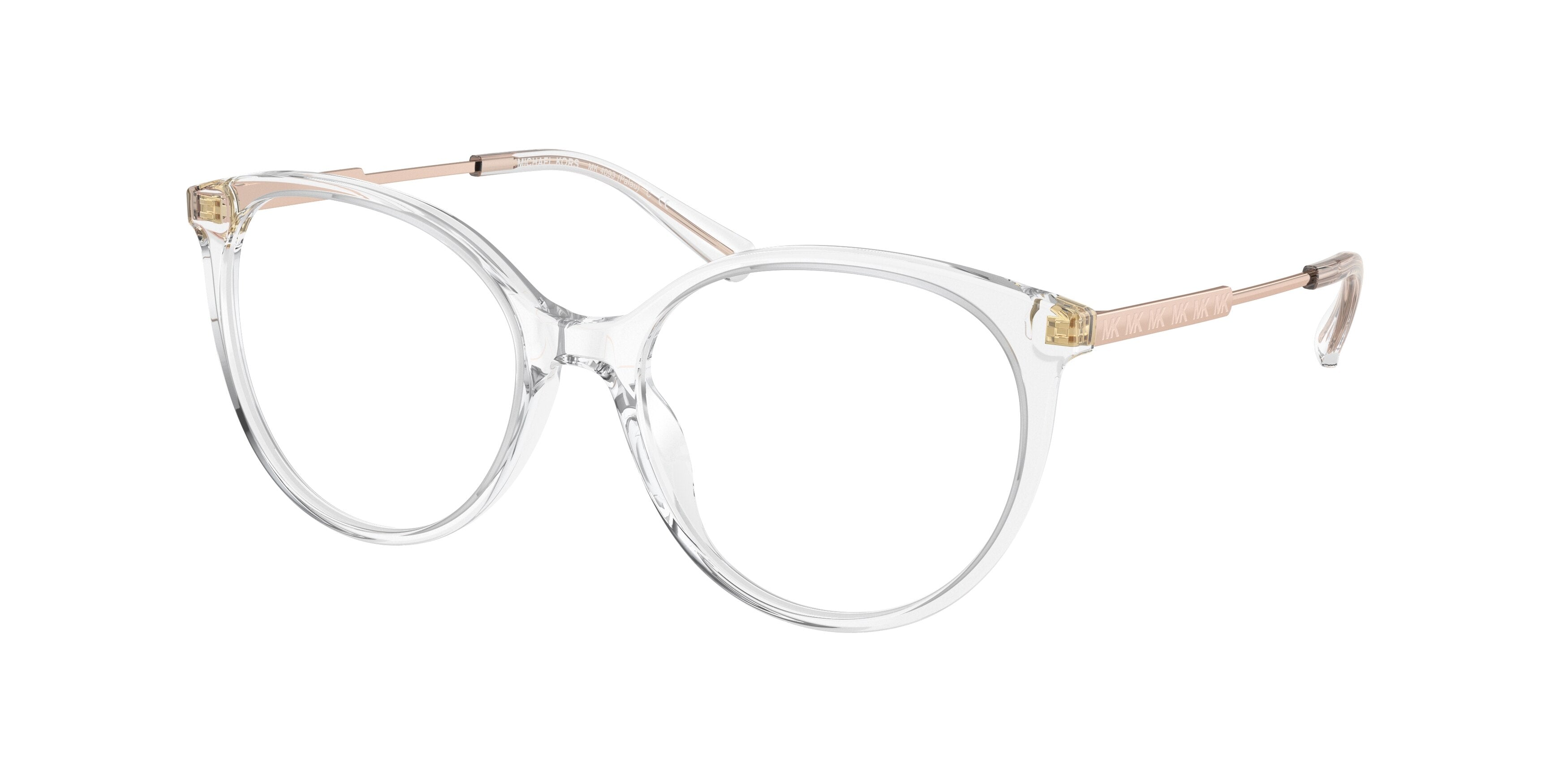 Michael Kors PALAU MK4093 Round Eyeglasses  3015-Clear 52-140-17 - Color Map Transparent