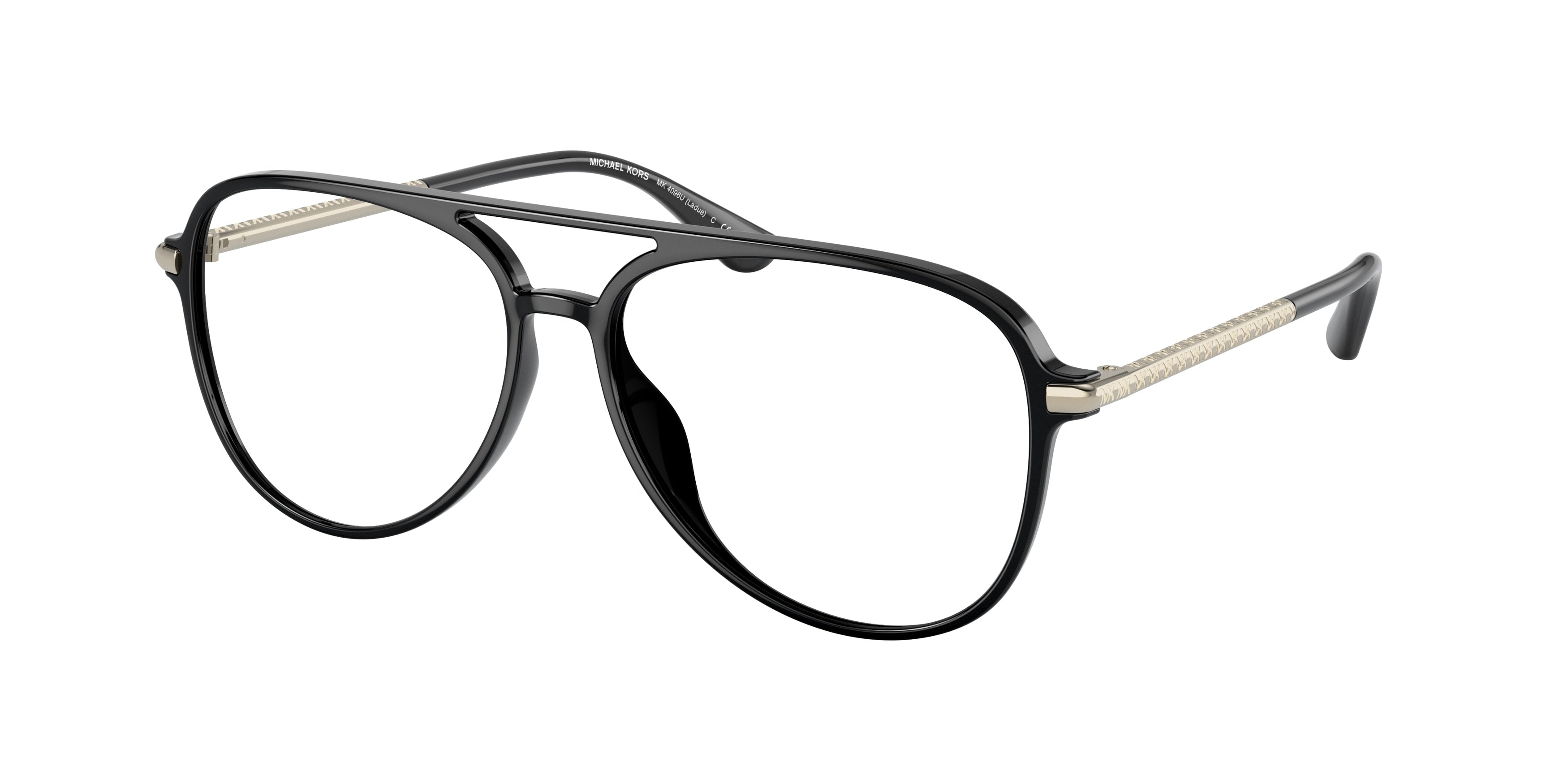 Michael Kors LADUE MK4096U Pilot Eyeglasses 3005-Black 56-140-14 - Color Map Black