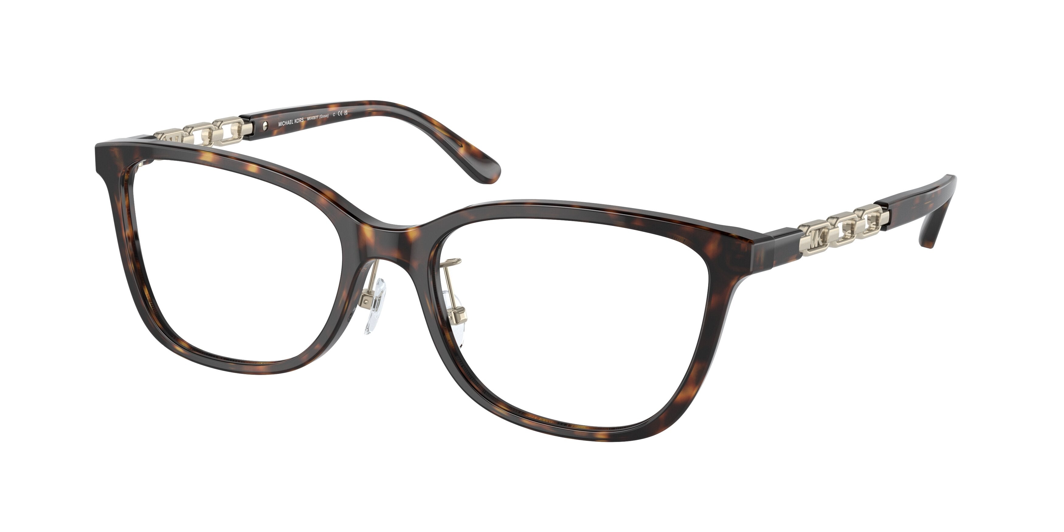 Michael Kors GREVE MK4097F Rectangle Eyeglasses 3006-Dark Tortoise 56-145-18 - Color Map Tortoise