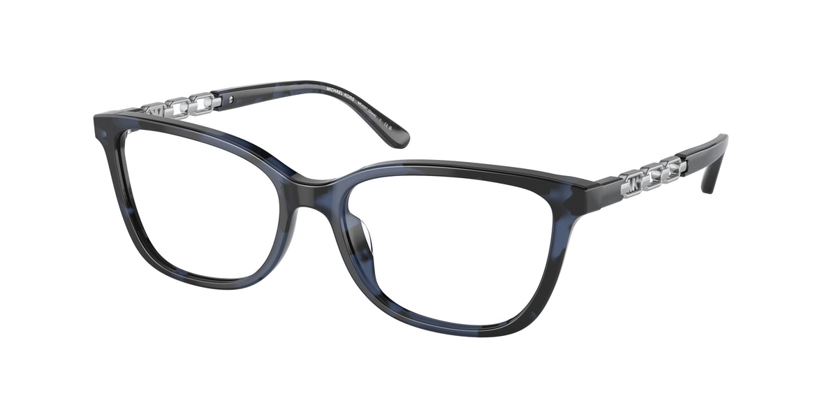 Michael Kors GREVE MK4097 Rectangle Eyeglasses 3333-Blue Tortoise 54-140-16 - Color Map Blue