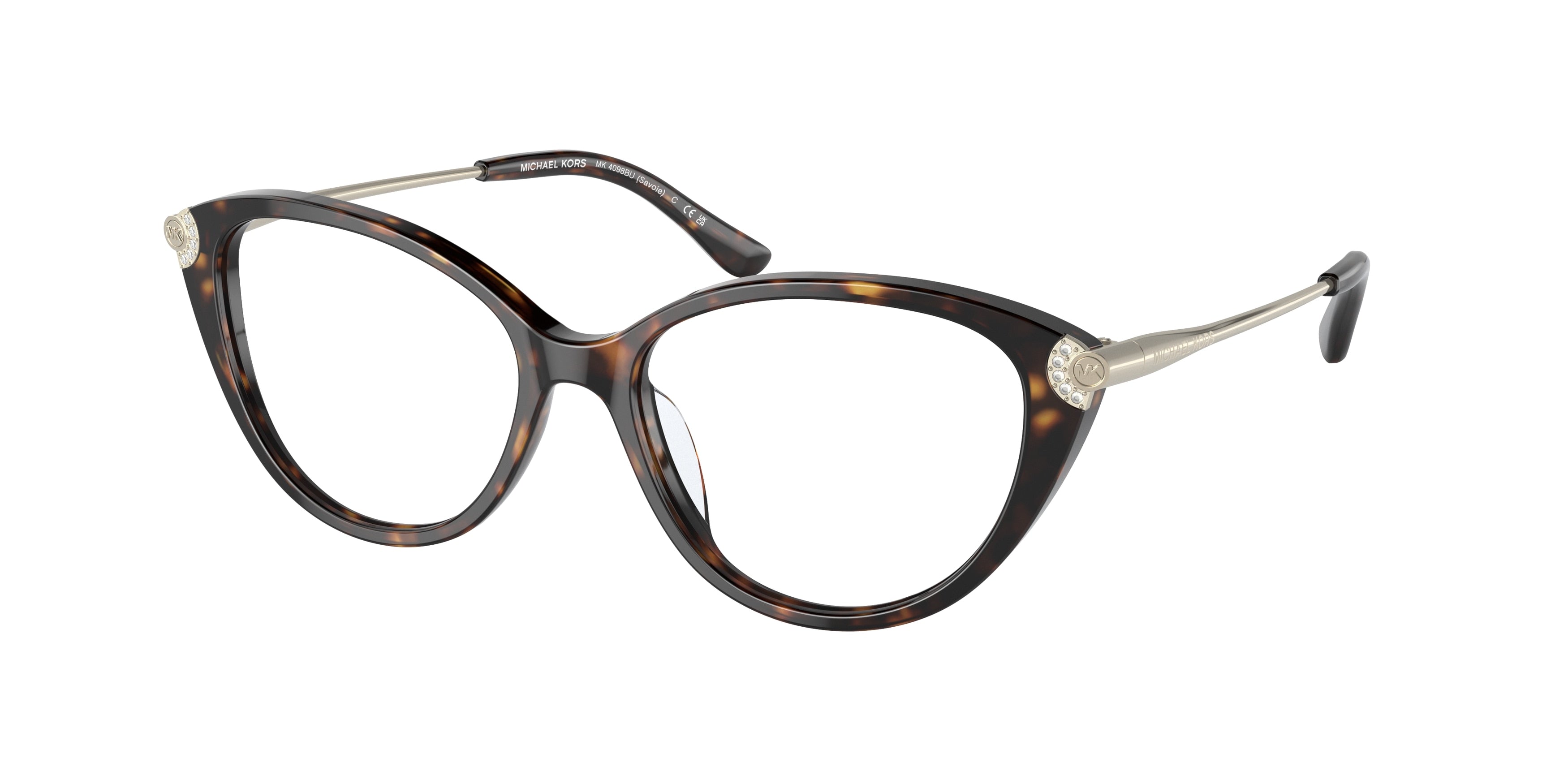 Michael Kors SAVOIE MK4098BU Cat Eye Eyeglasses 3006-Dark Tortoise 53-140-16 - Color Map Tortoise