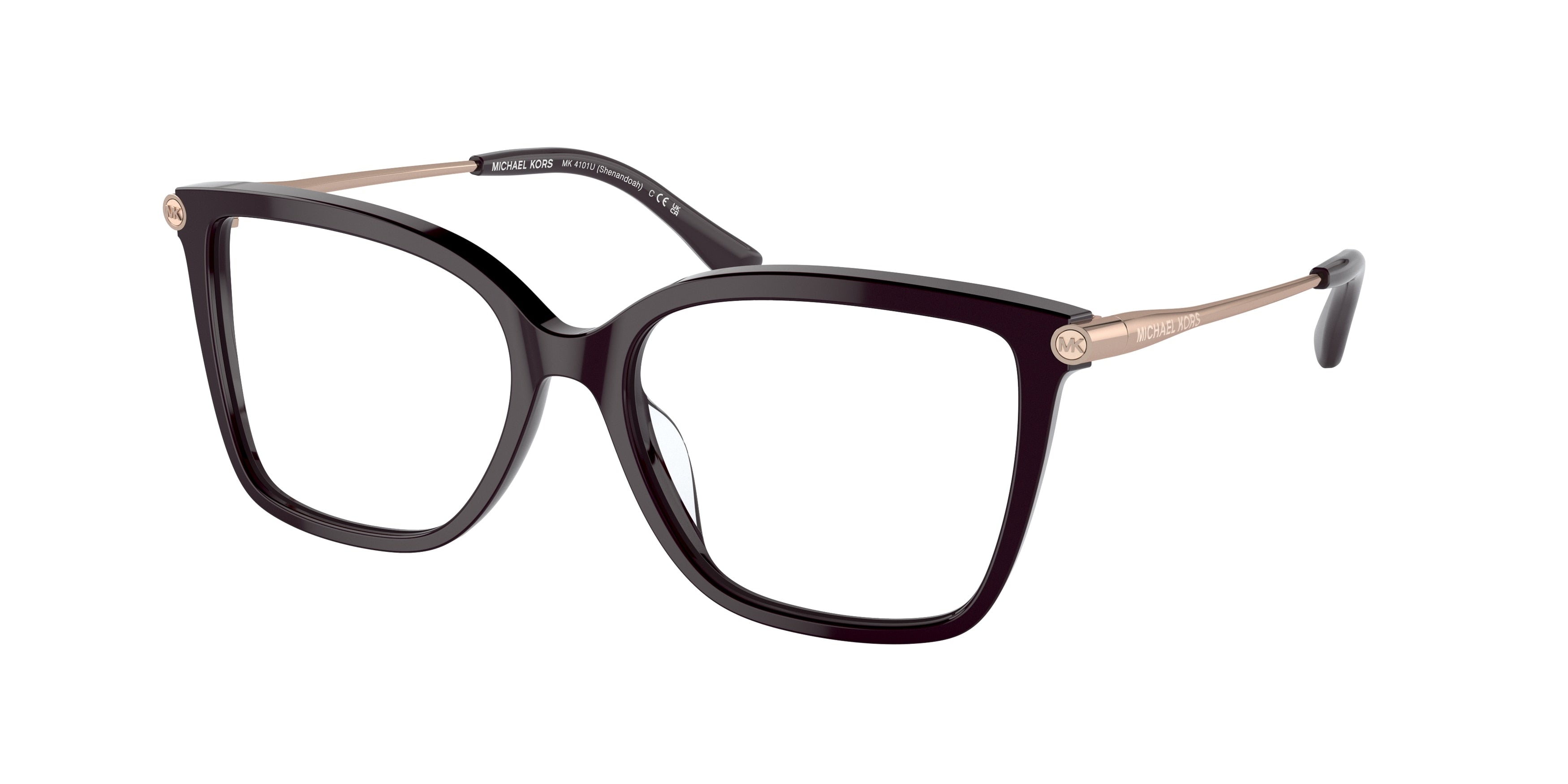 Michael Kors SHENANDOAH MK4101U Square Eyeglasses 3344-Cordovan 53-140-16 - Color Map Brown