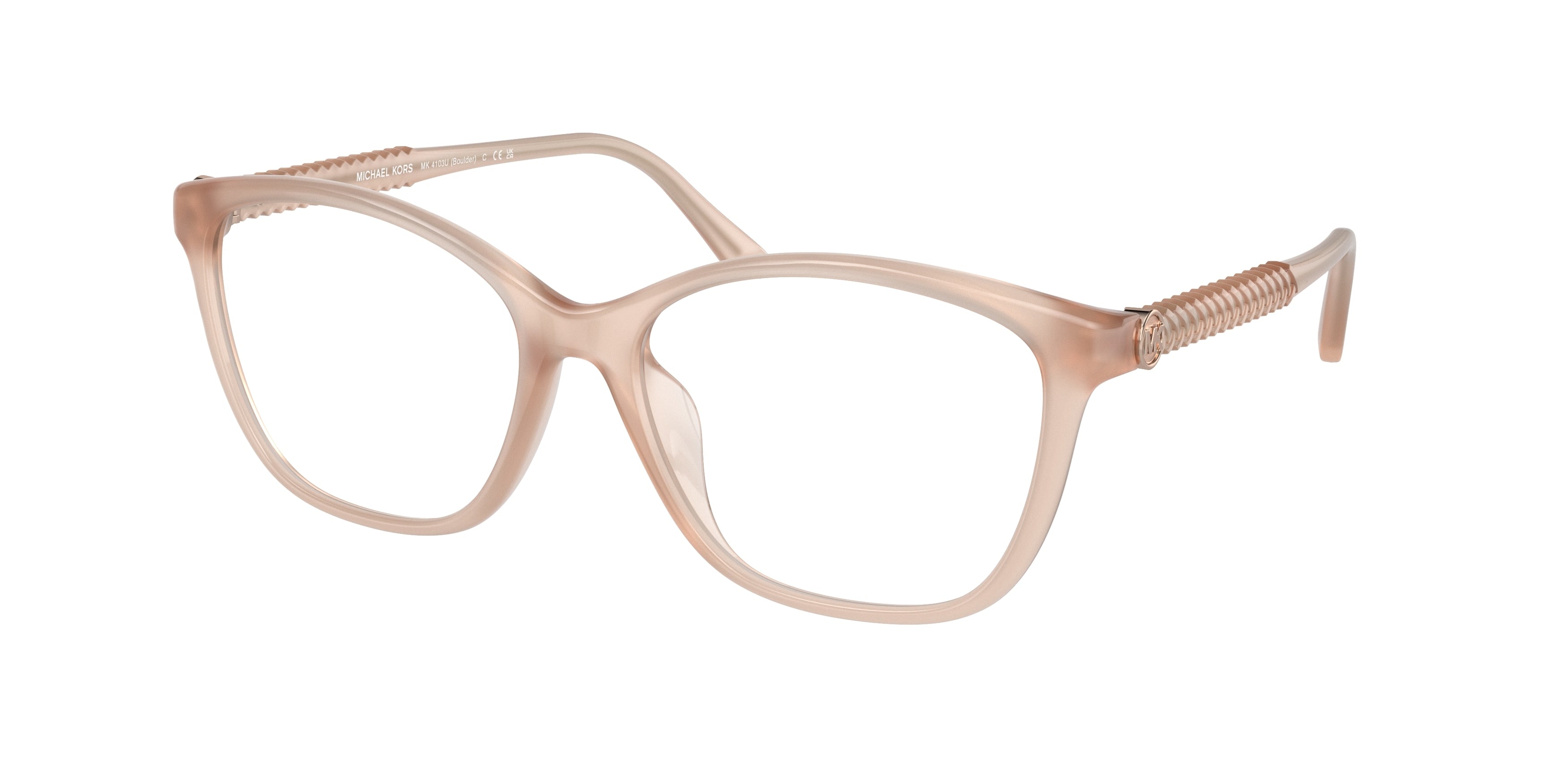 Michael Kors BOULDER MK4103U Square Eyeglasses 3449-Milky Pink 55-140-16 - Color Map Pink