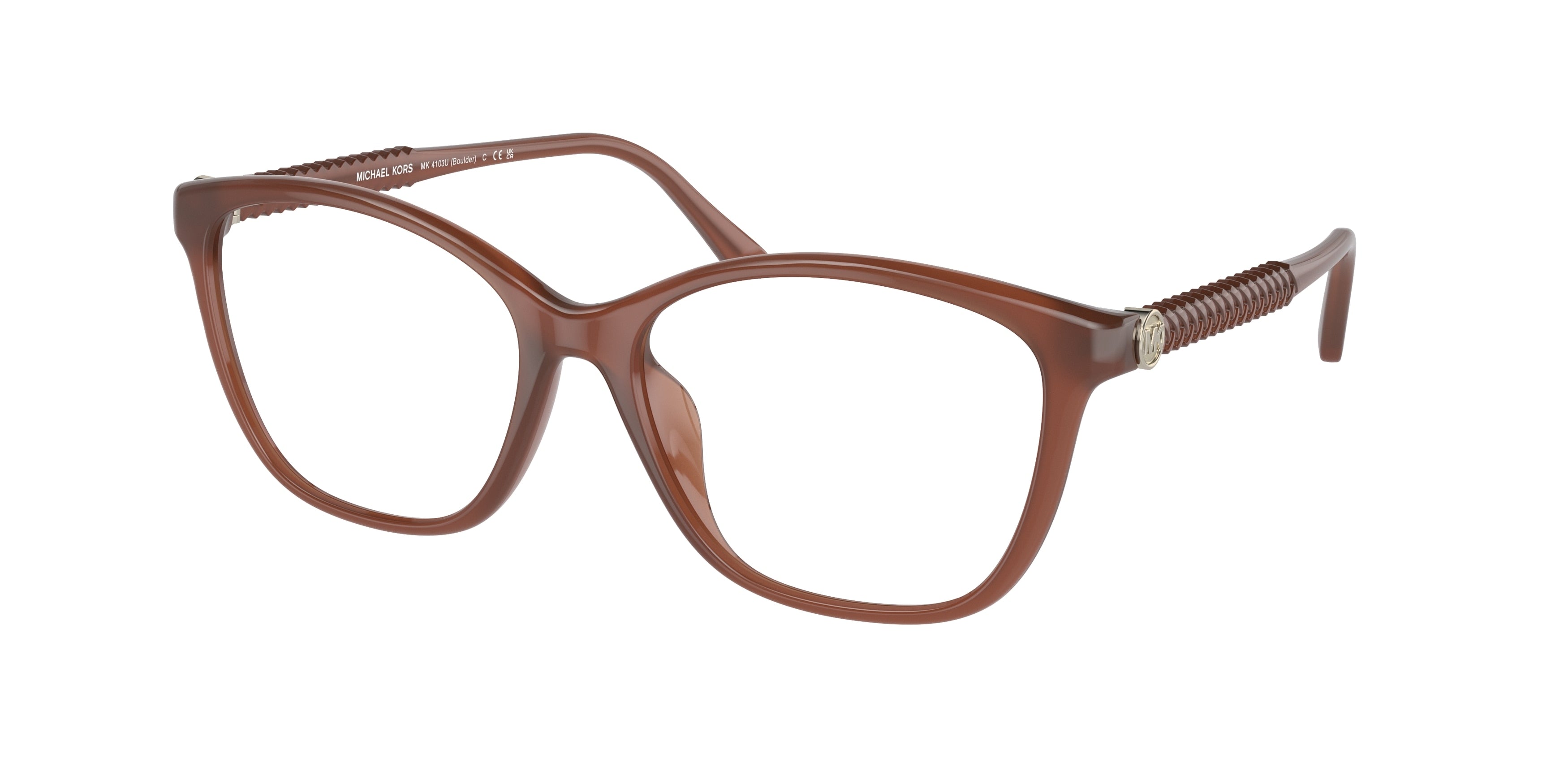 Michael Kors BOULDER MK4103U Square Eyeglasses 3548-Milky Primrose 55-140-16 - Color Map Brown