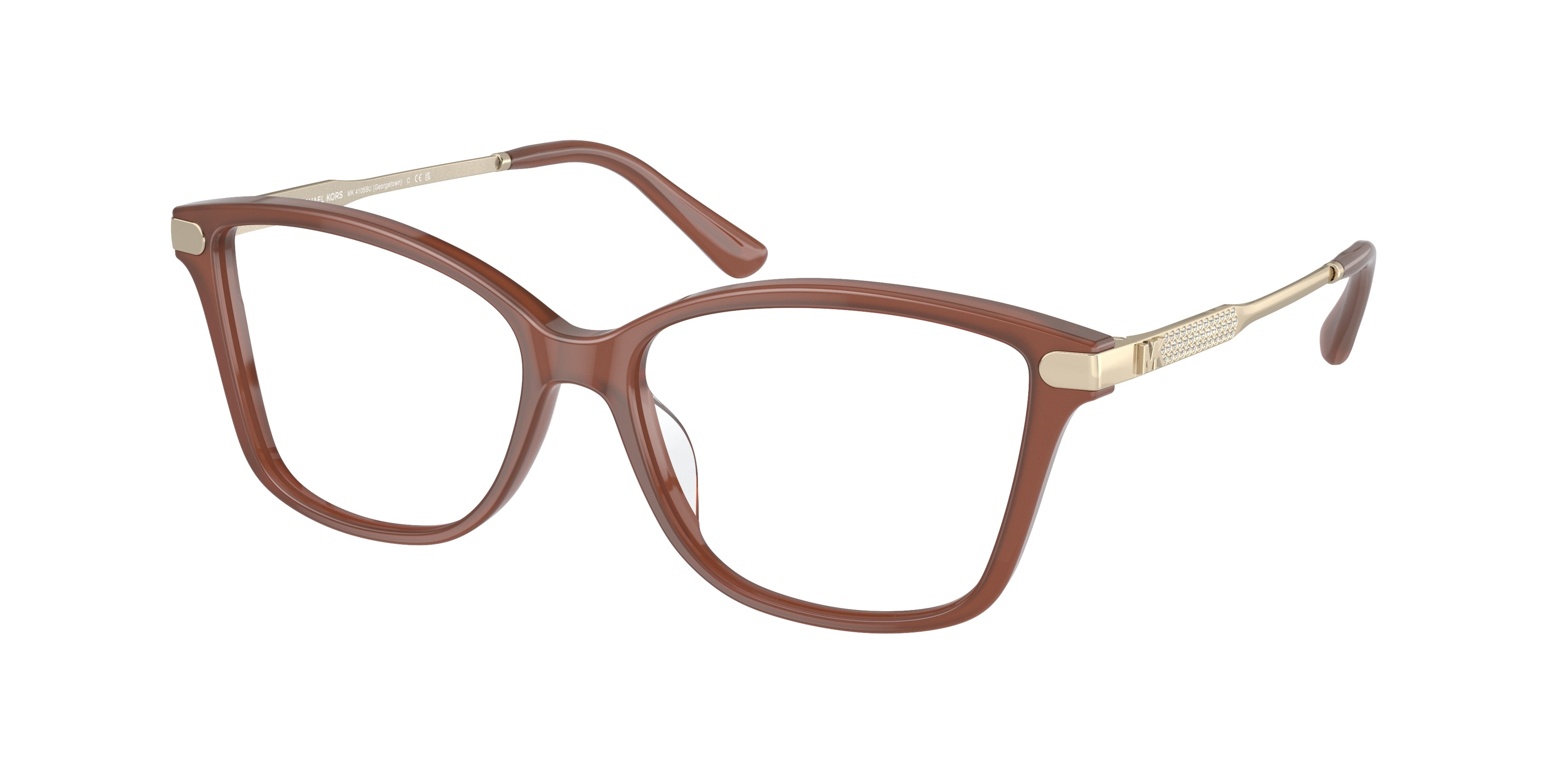 Michael Kors GEORGETOWN MK4105BU Butterfly Eyeglasses 3345-Milky Primrose 52-140-15 - Color Map Brown