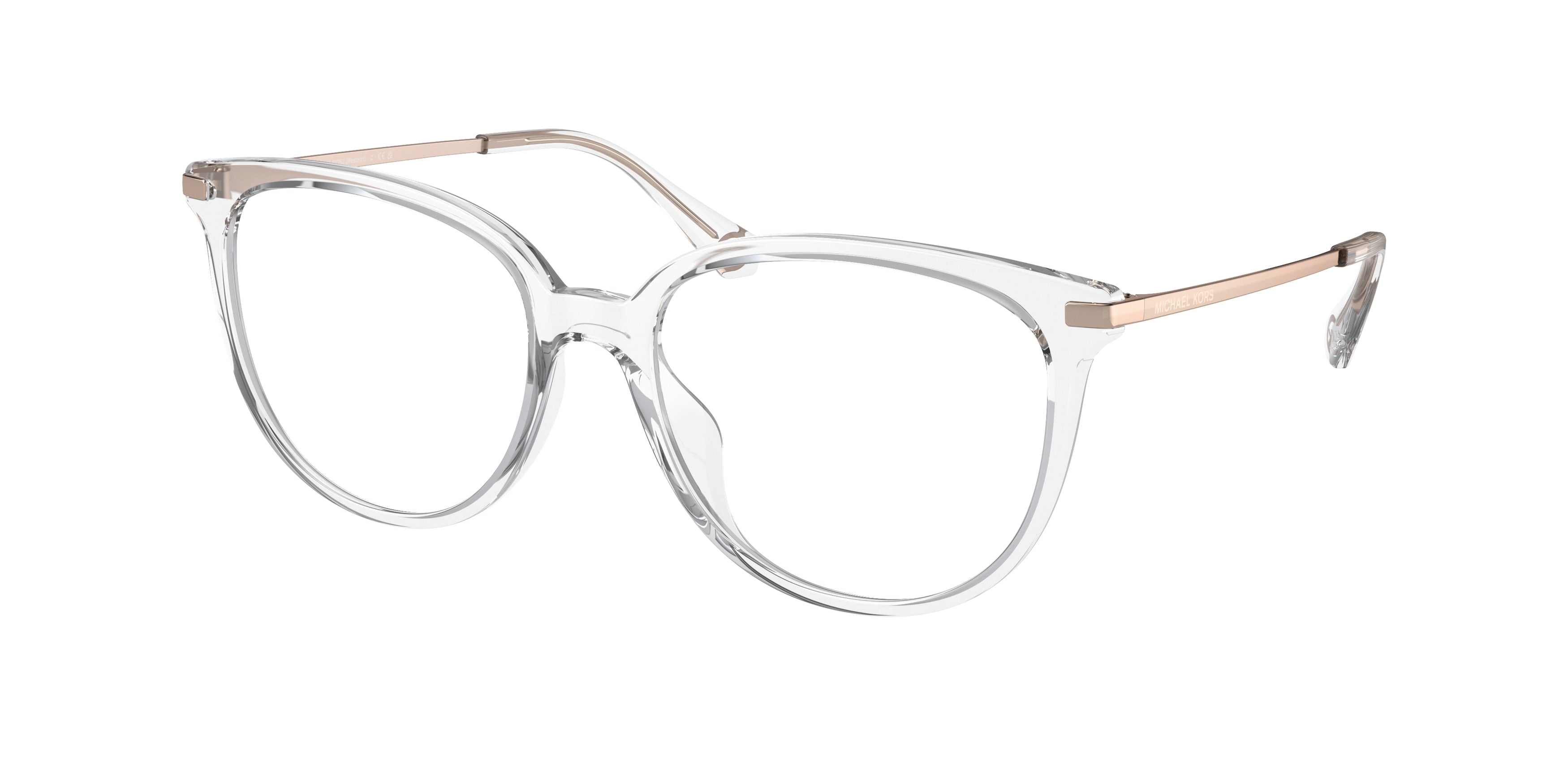 Michael Kors WESTPORT MK4106U Round Eyeglasses 3255-Clear Transparent 56-145-17 - Color Map Transparent