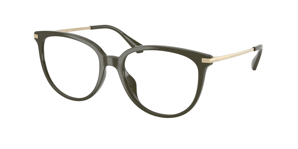 Michael Kors WESTPORT MK4106U Round Eyeglasses 3902-Olive 54-140-17 - Color Map Green