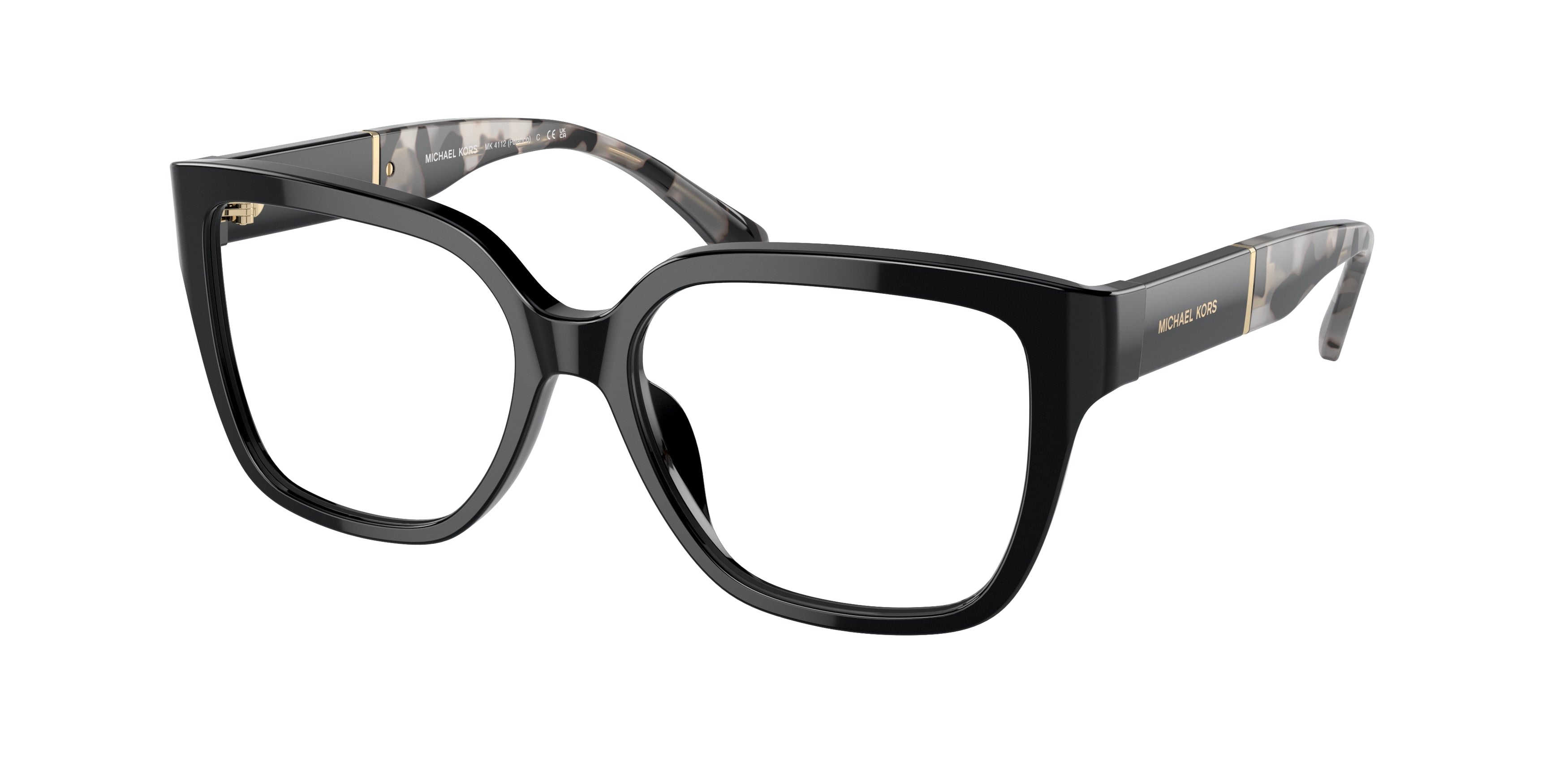 Michael Kors POLANCO MK4112 Square Eyeglasses 3005-Black 54-140-16 - Color Map Black