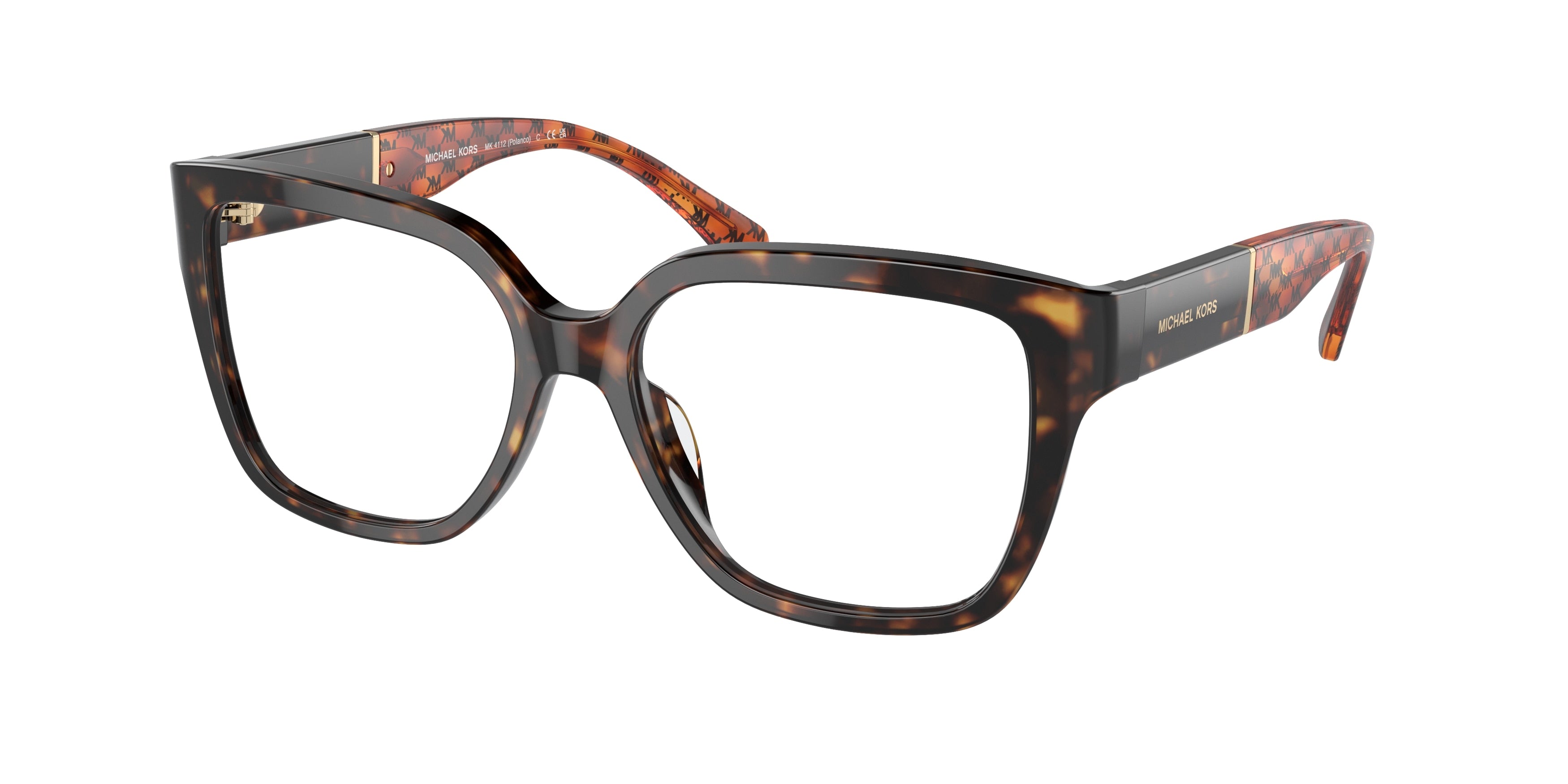 Michael Kors POLANCO MK4112 Square Eyeglasses 3006-Dark Tortoise 54-140-16 - Color Map Tortoise