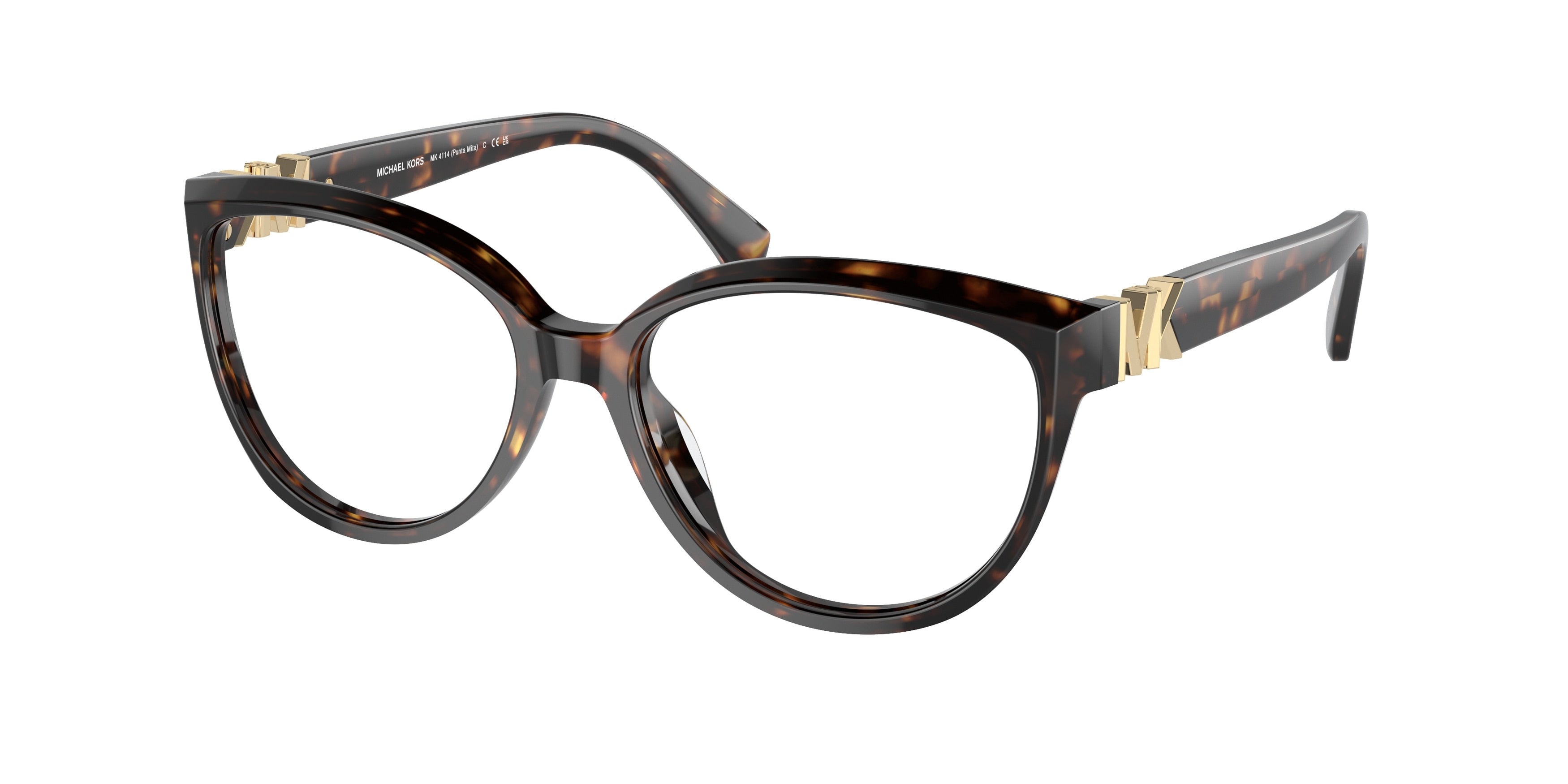 Michael Kors PUNTA MITA MK4114 Cat Eye Eyeglasses 3006-Dark Tortoise 55-135-16 - Color Map Tortoise