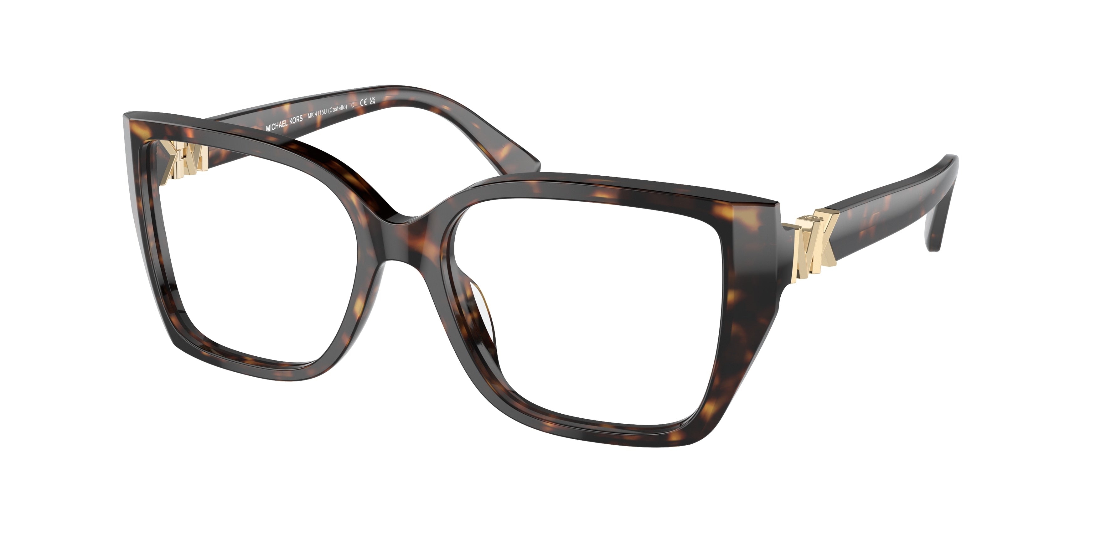 Michael Kors CASTELLO MK4115U Square Eyeglasses 3006-Dark Tortoise 54-140-17 - Color Map Tortoise