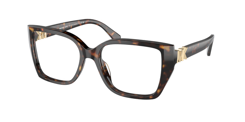 Michael Kors CASTELLO MK4115U Square Eyeglasses 3006-Dark Tortoise 54-140-17 - Color Map Tortoise