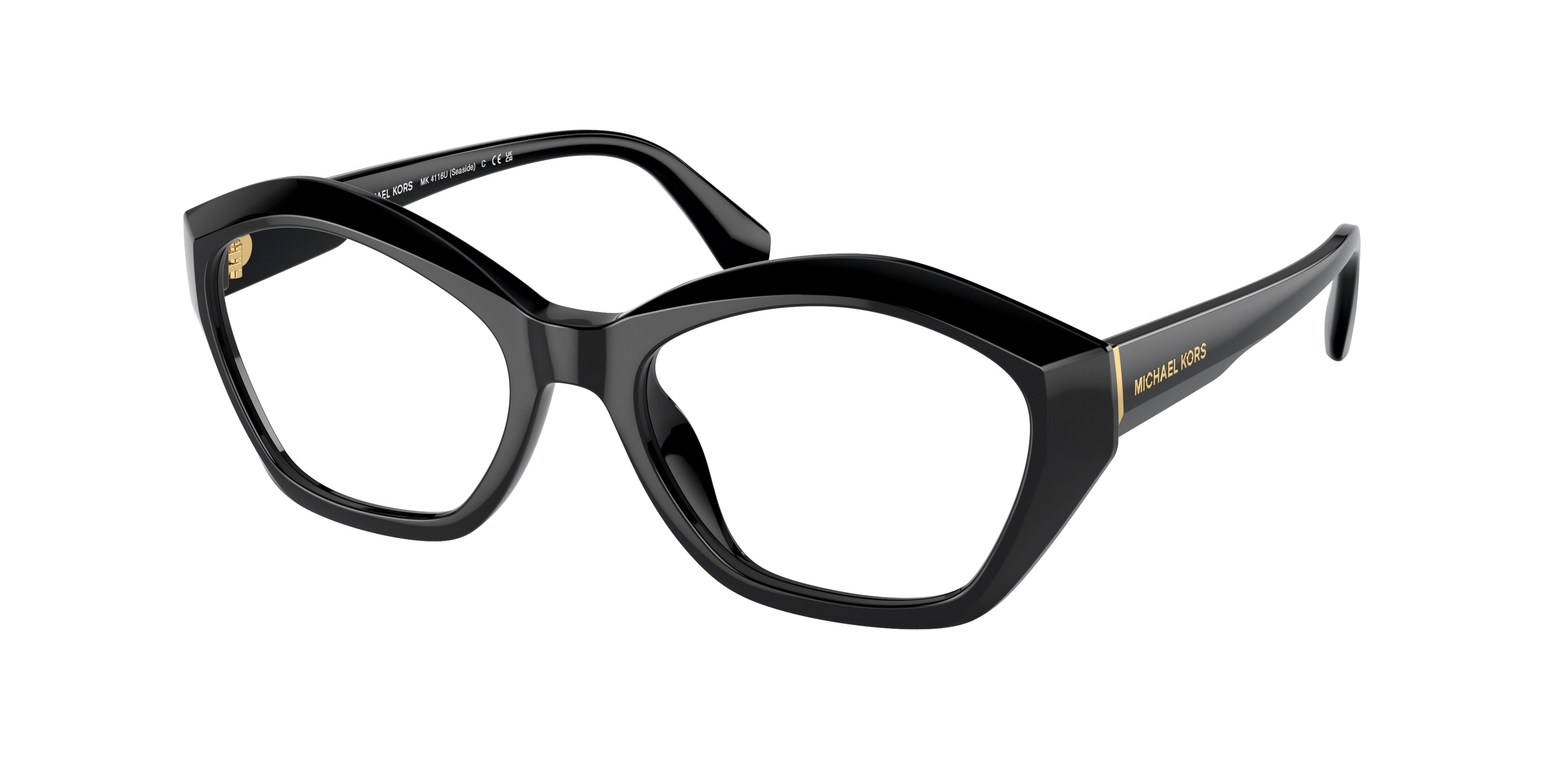 Michael Kors SEASIDE MK4116U Irregular Eyeglasses 3005-Black 53-140-18 - Color Map Black