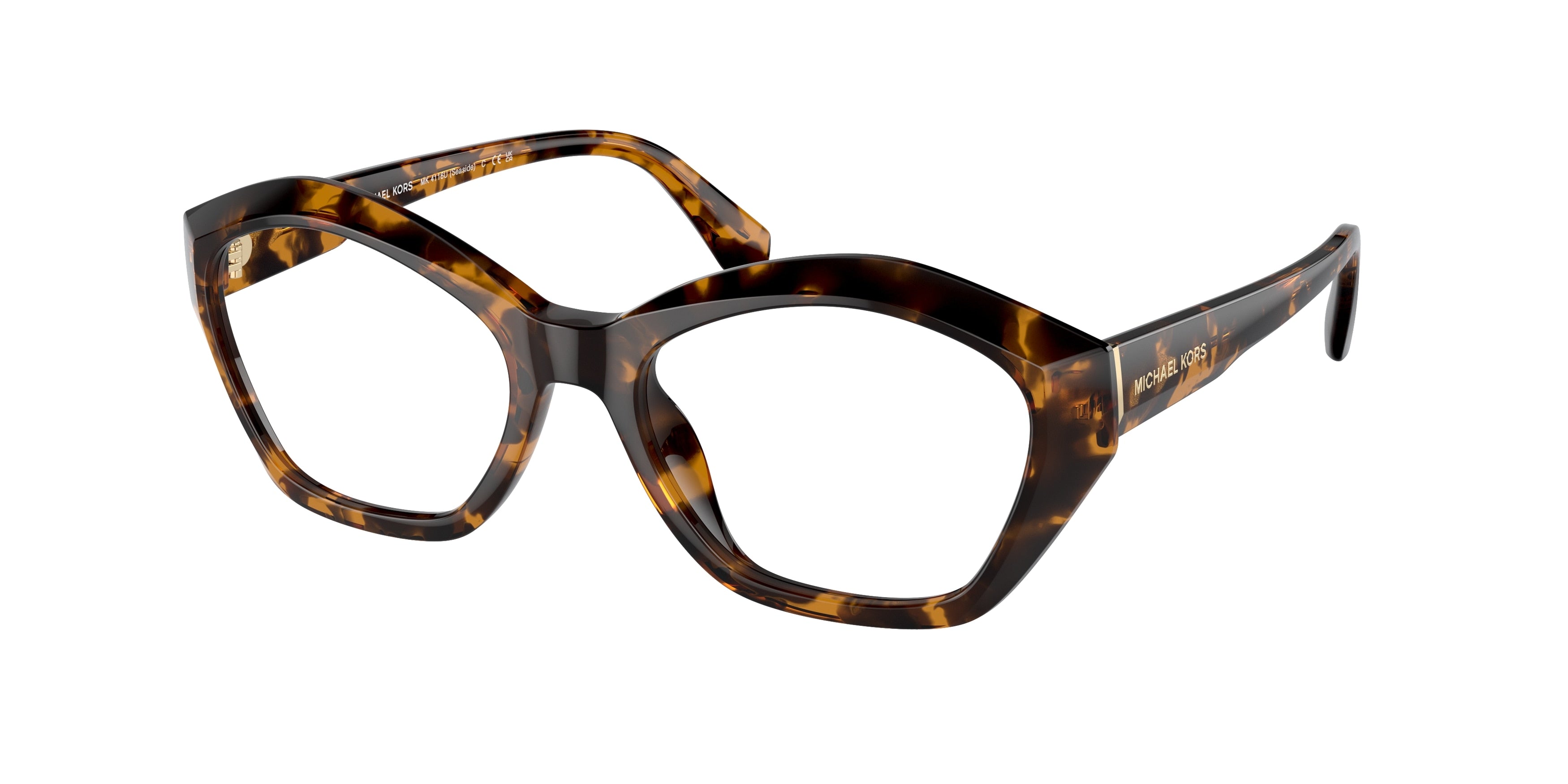Michael Kors SEASIDE MK4116U Irregular Eyeglasses 3006-Dark Tort 53-140-18 - Color Map Tortoise