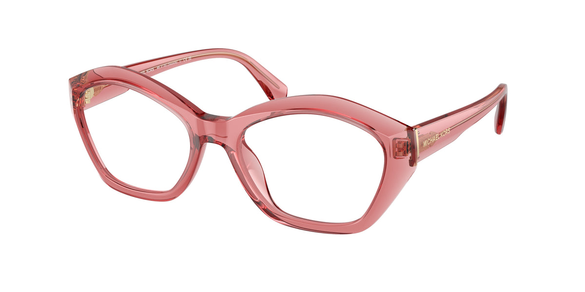 Michael Kors SEASIDE MK4116U Irregular Eyeglasses 3970-Rose Transparent 53-140-18 - Color Map Pink