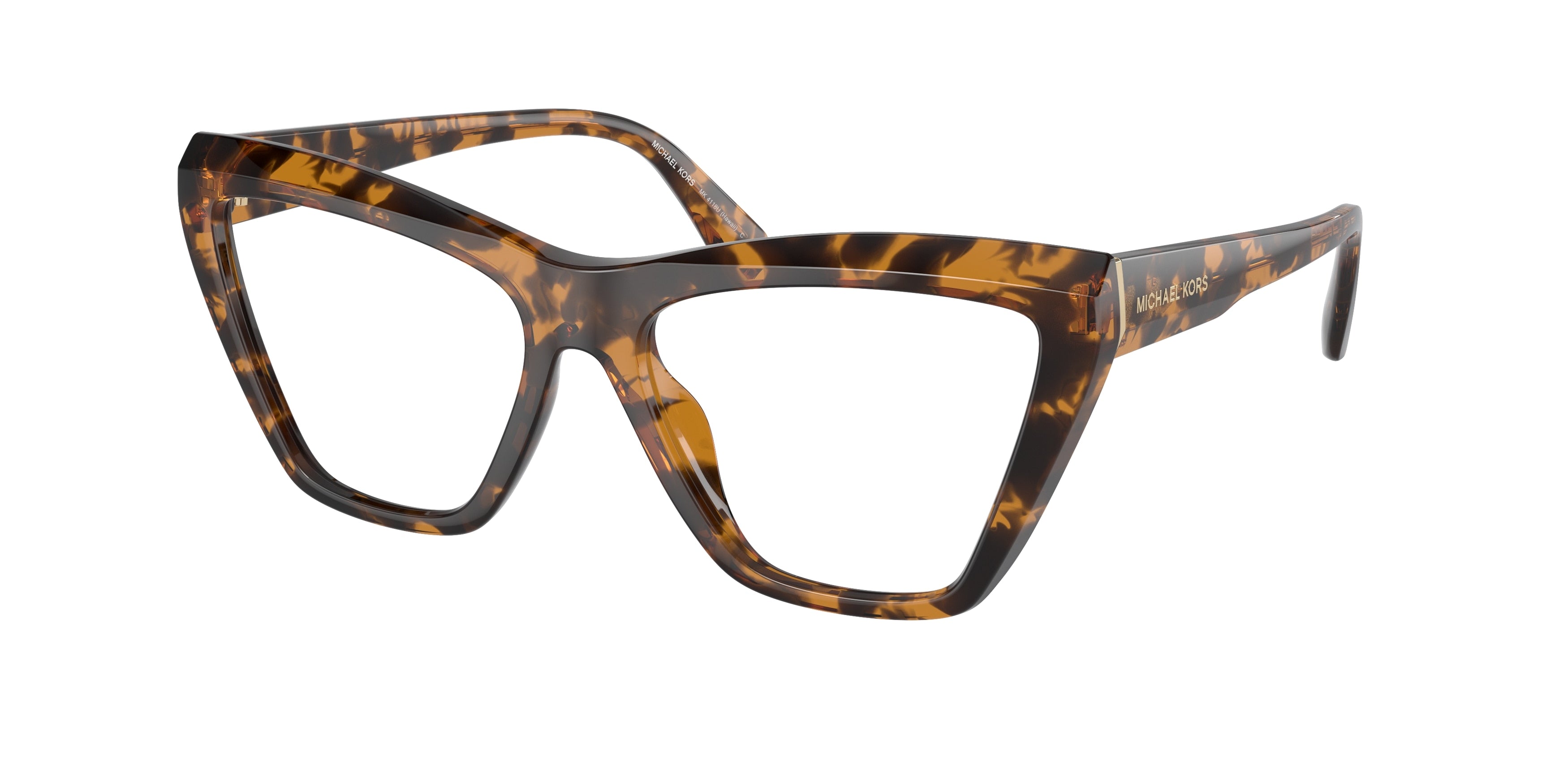 Michael Kors HAWAII MK4118U Cat Eye Eyeglasses 3006-Dark Tortoise 54-140-16 - Color Map Tortoise
