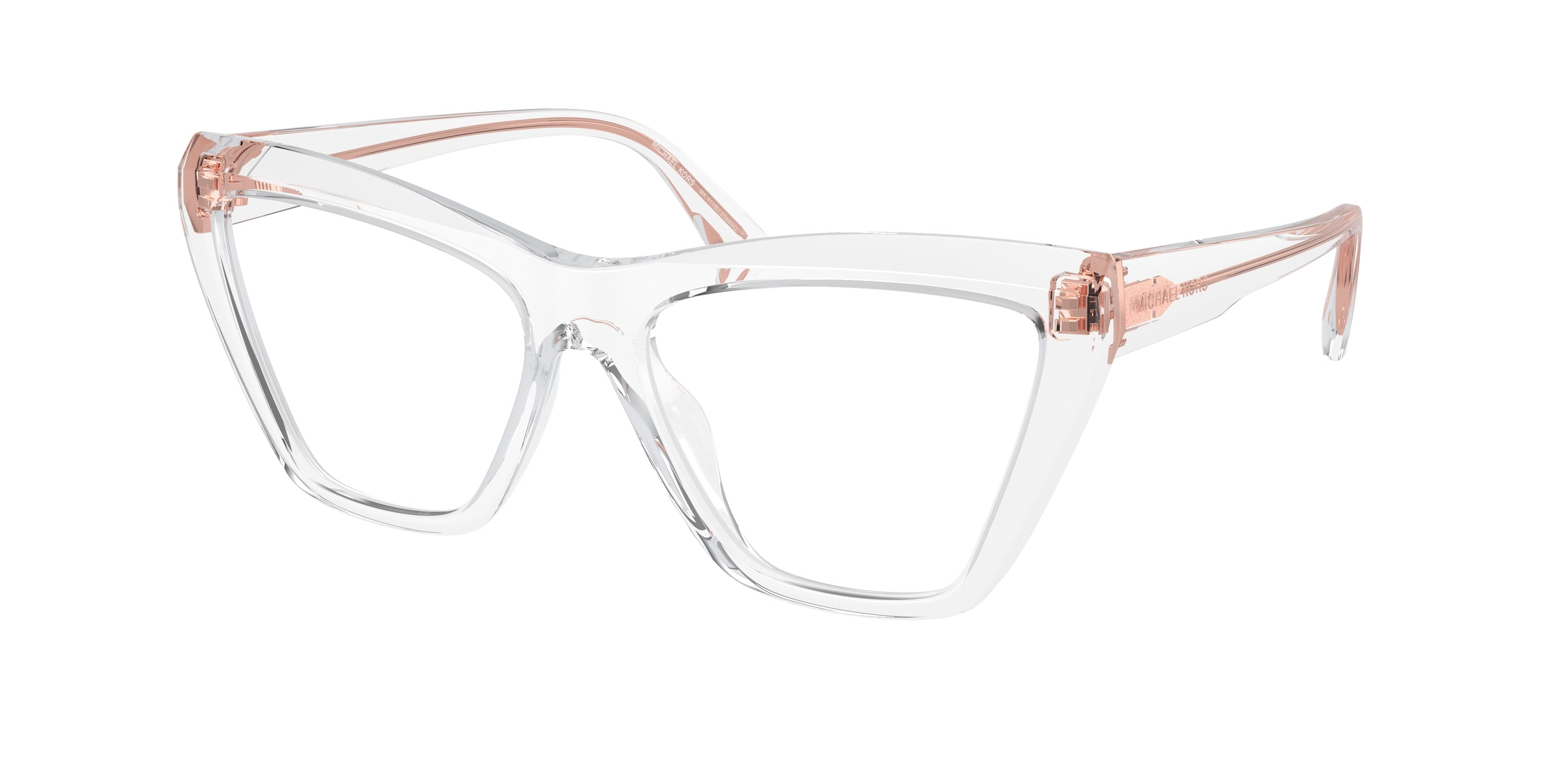 Michael Kors HAWAII MK4118U Cat Eye Eyeglasses 3015-Clear 54-140-16 - Color Map Transparent
