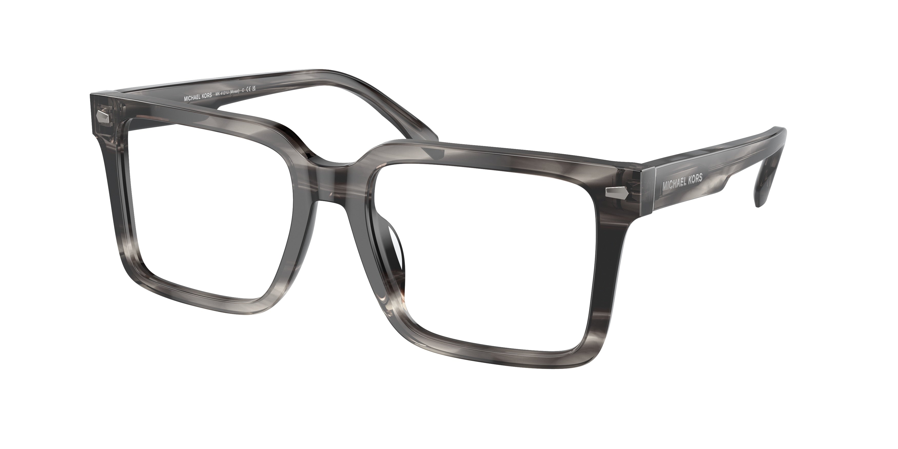 Michael Kors MOSEL MK4121U Square Eyeglasses 3966-Black Horn 54-145-18 - Color Map Black