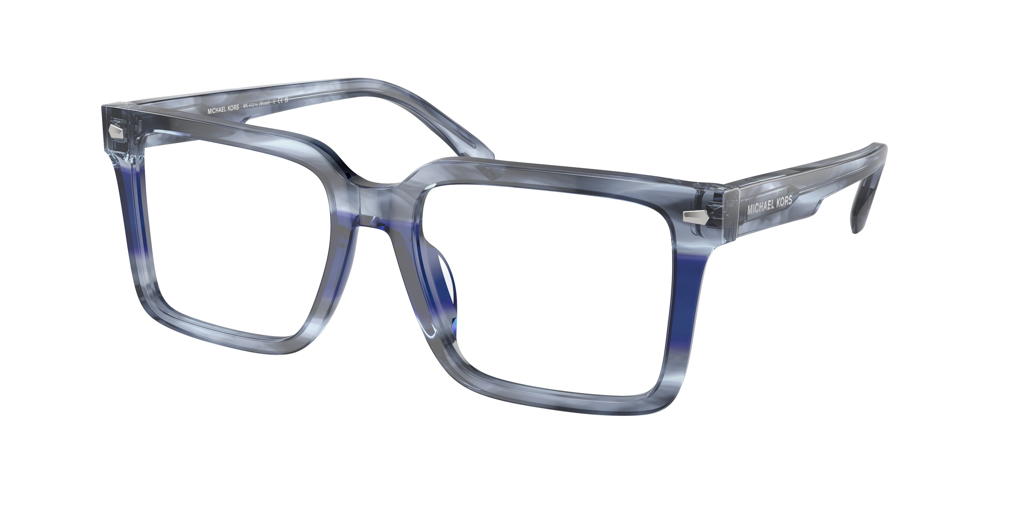Michael Kors MOSEL MK4121U Square Eyeglasses 3979-Blue Horn 54-145-18 - Color Map Blue