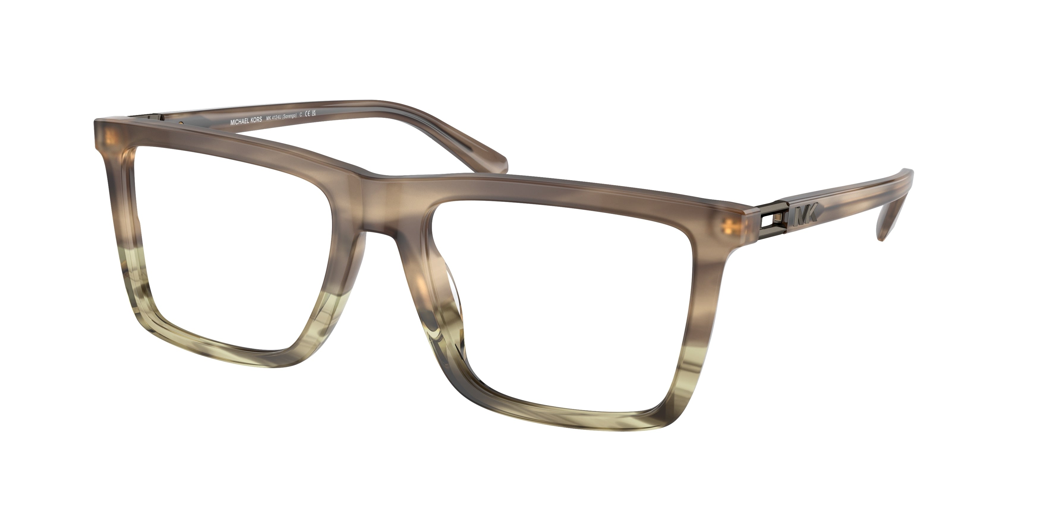 Michael Kors SORENGO MK4124U Rectangle Eyeglasses 3963-Olive Block Tortoise 55-145-19 - Color Map Green